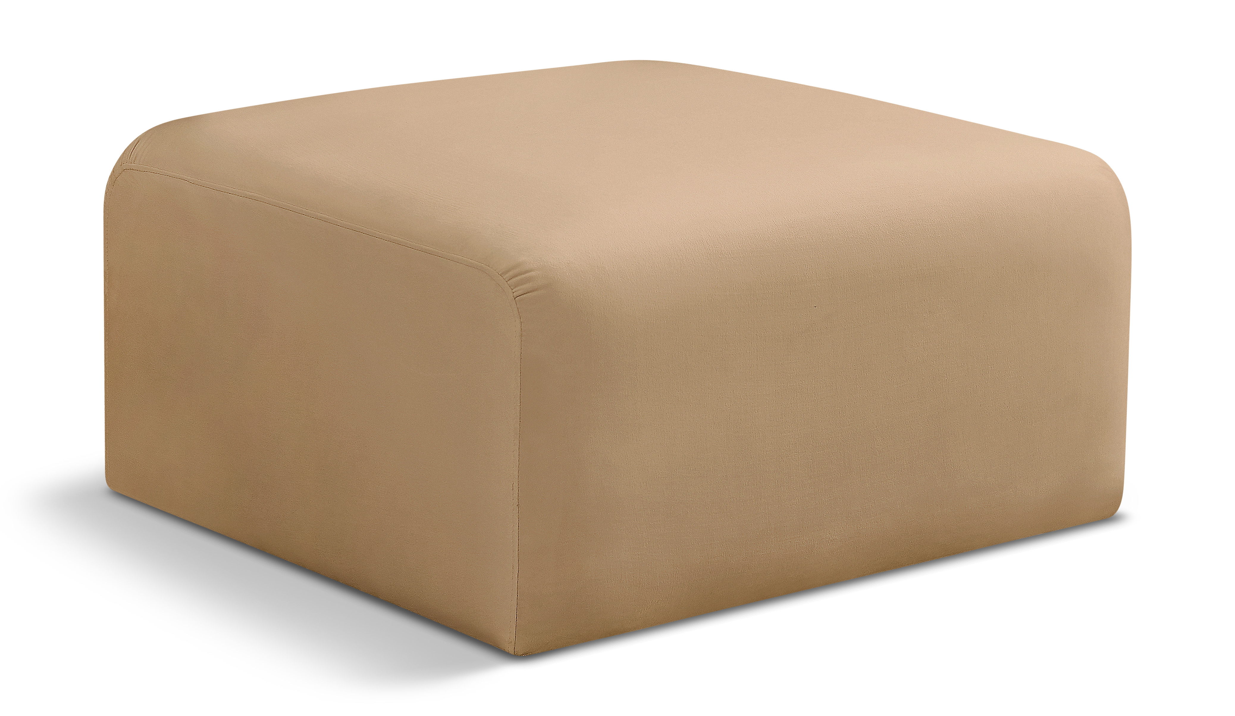 Arc - Velvet Ottoman - Camel