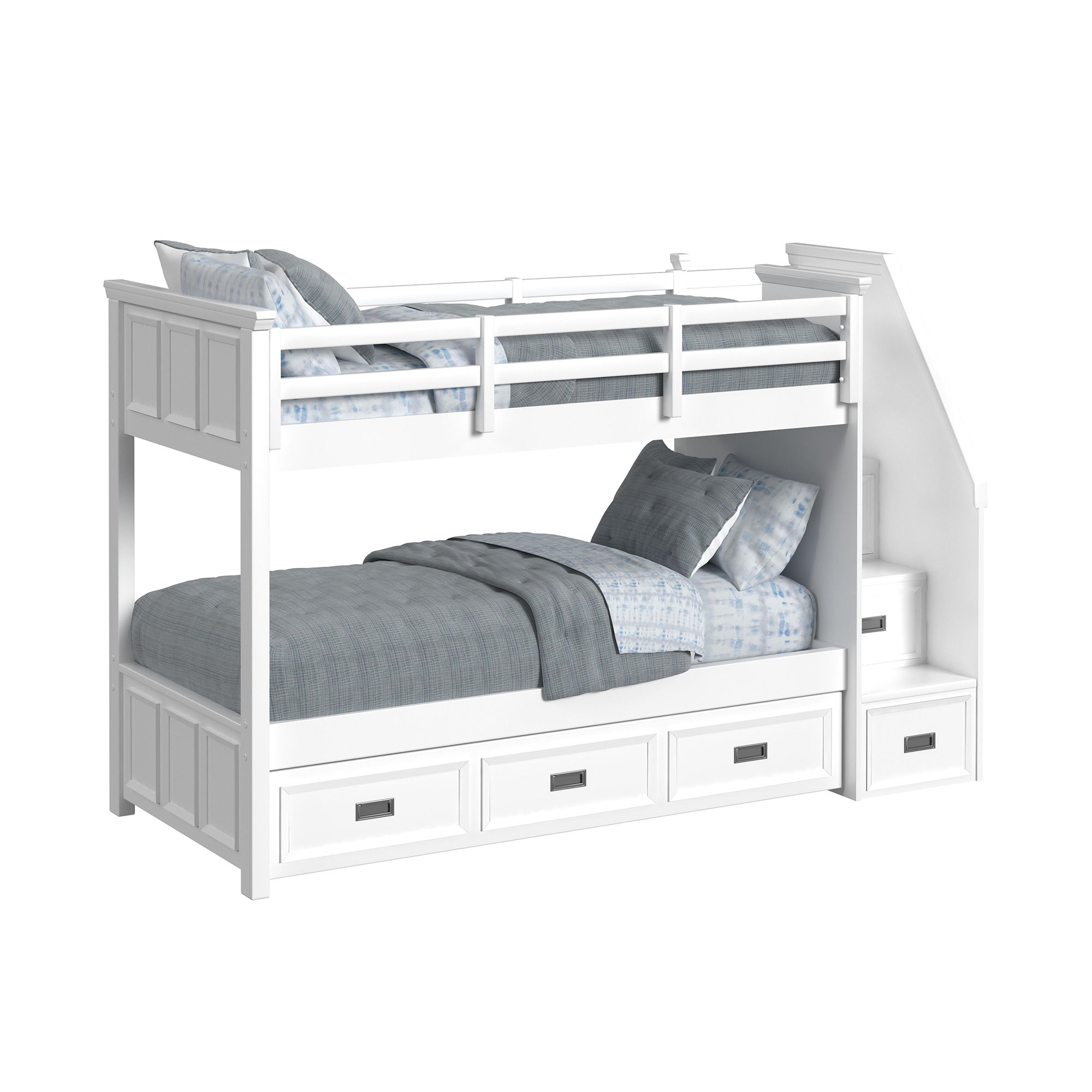 Twin Over Twin Bunk With Staircase And Trundle