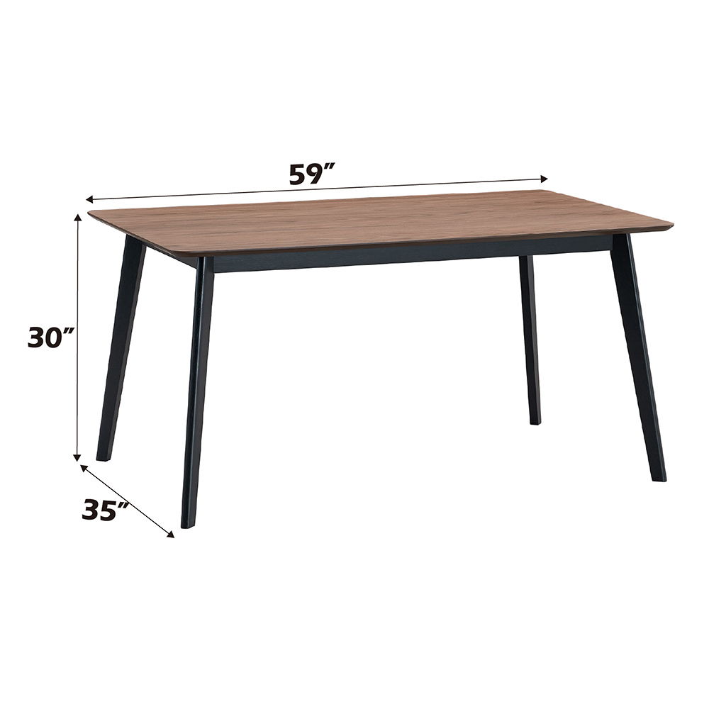 Rebi - Dining Table - Walnut & Black, black, view 4