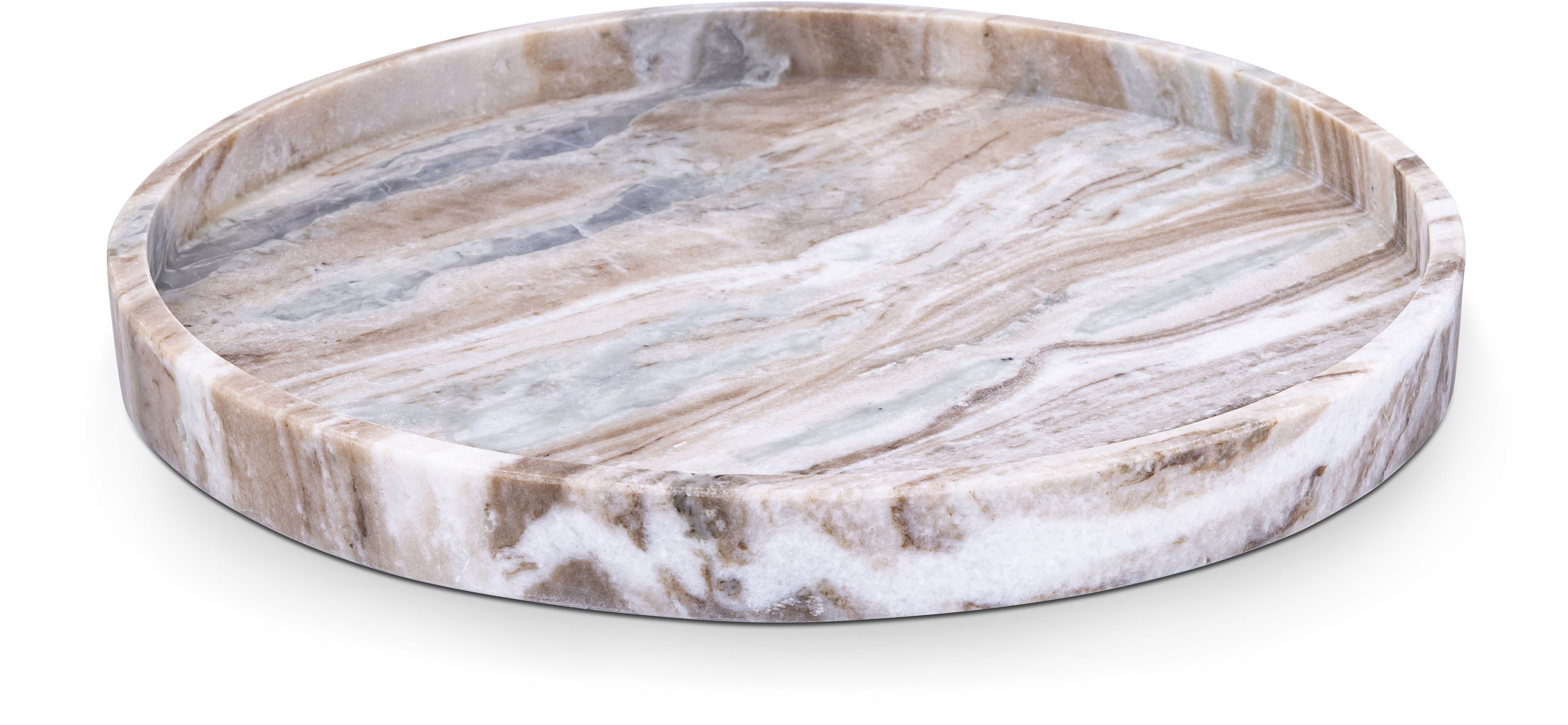 Barletta - Marble Round Tray - Brown