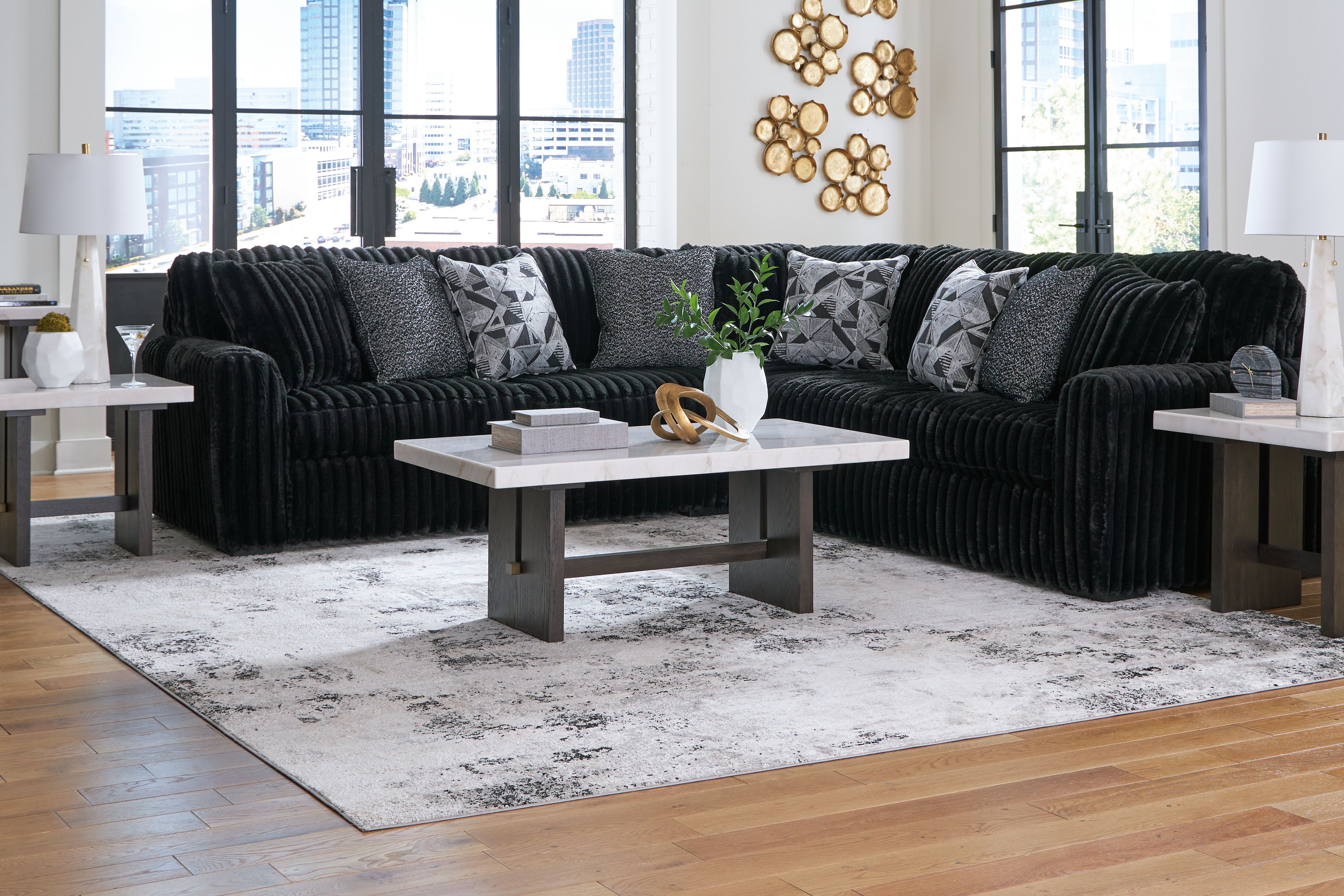 Ashley Furniture Midnight-Madness - 3-Piece Sectional - Onyx - Image 7