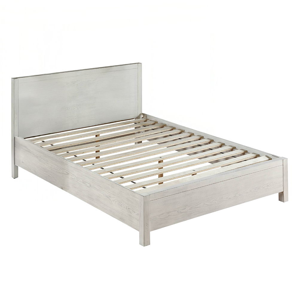 Celerina - Queen Bed - Weathered White, white