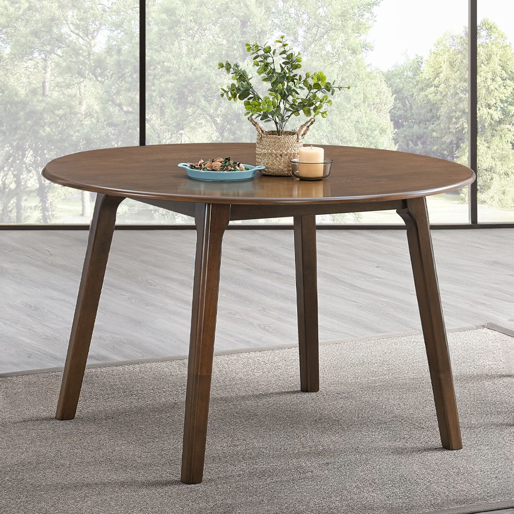 Keiki - Round Dining Table - Walnut, dark brown, view 4