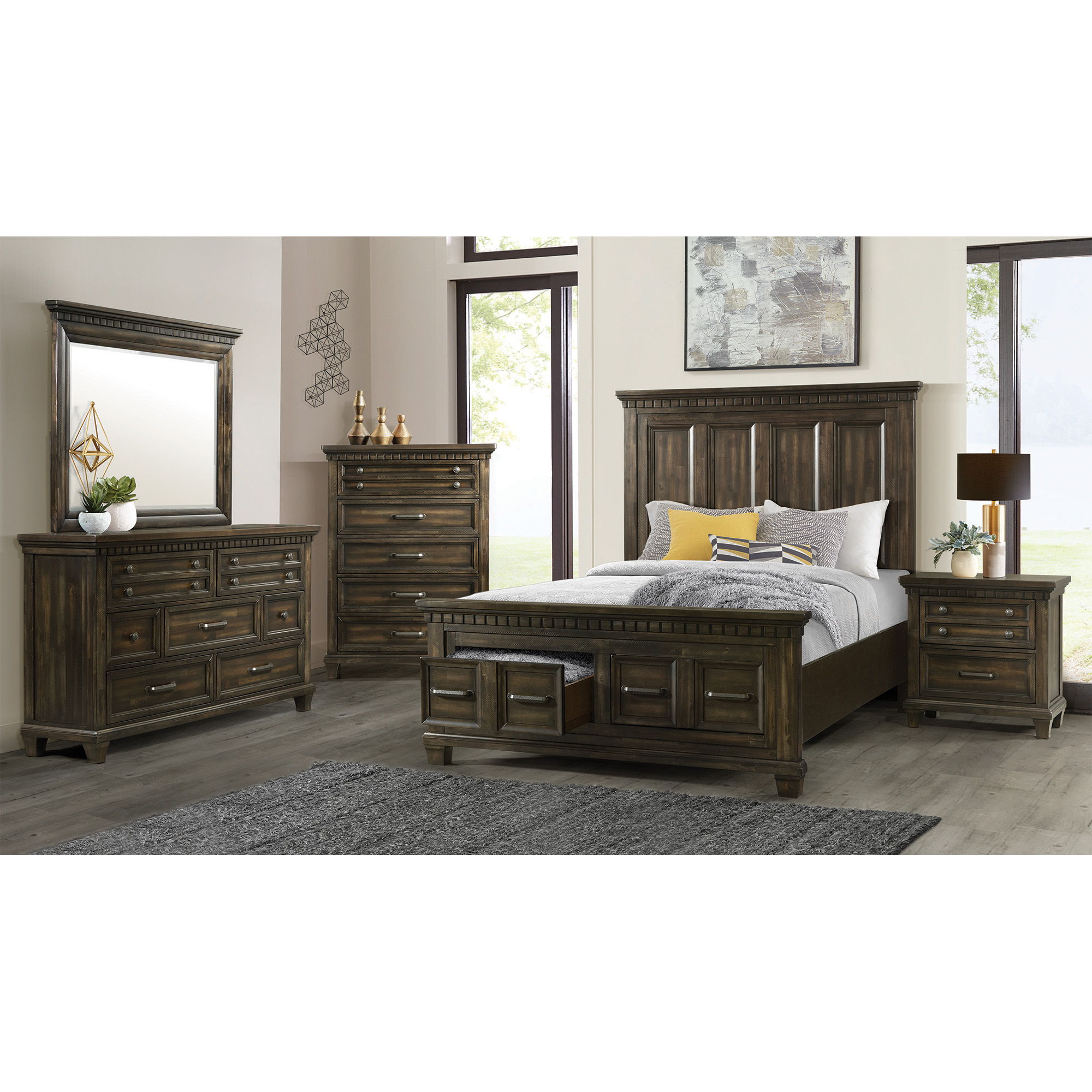 McCoy - 2-Drawer Nightstand With USB - Charcoal