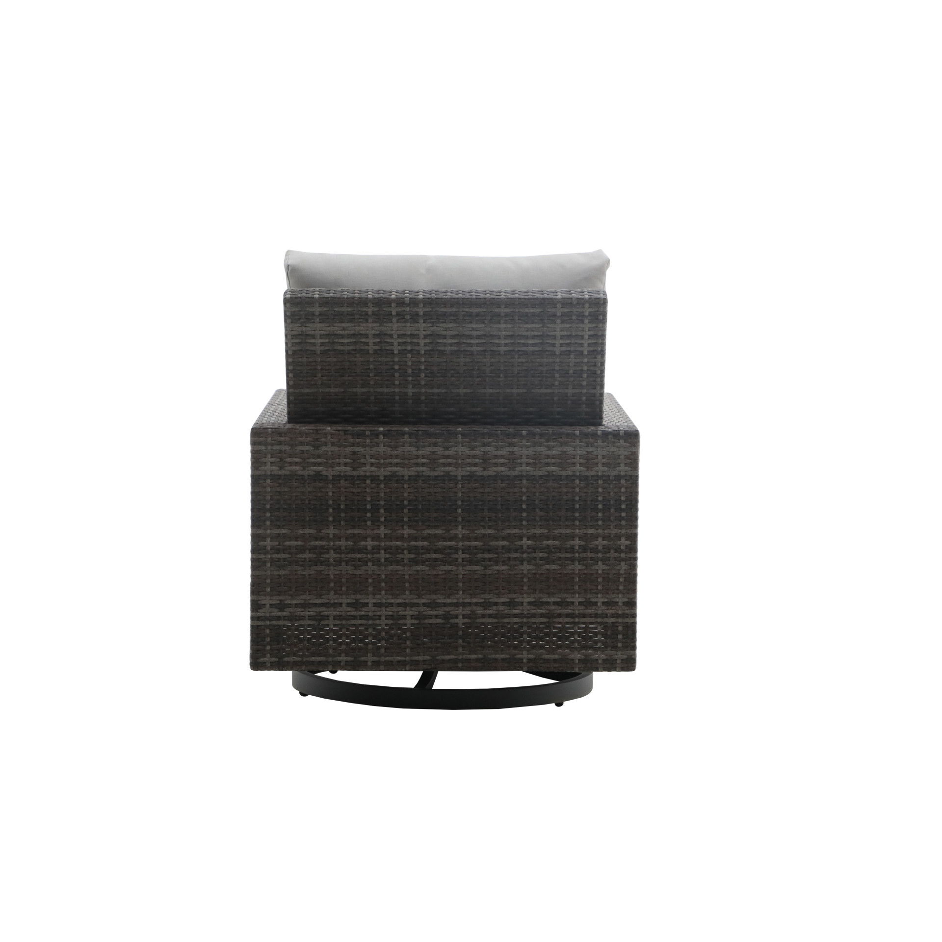 Bungalow - Patio Swivel Club Chair With Accent Pillow (Set of 2) - Gray, dark gray, view 5