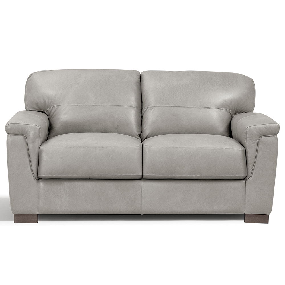 Cornelia - Loveseat - Pearl Gray Leather, beige