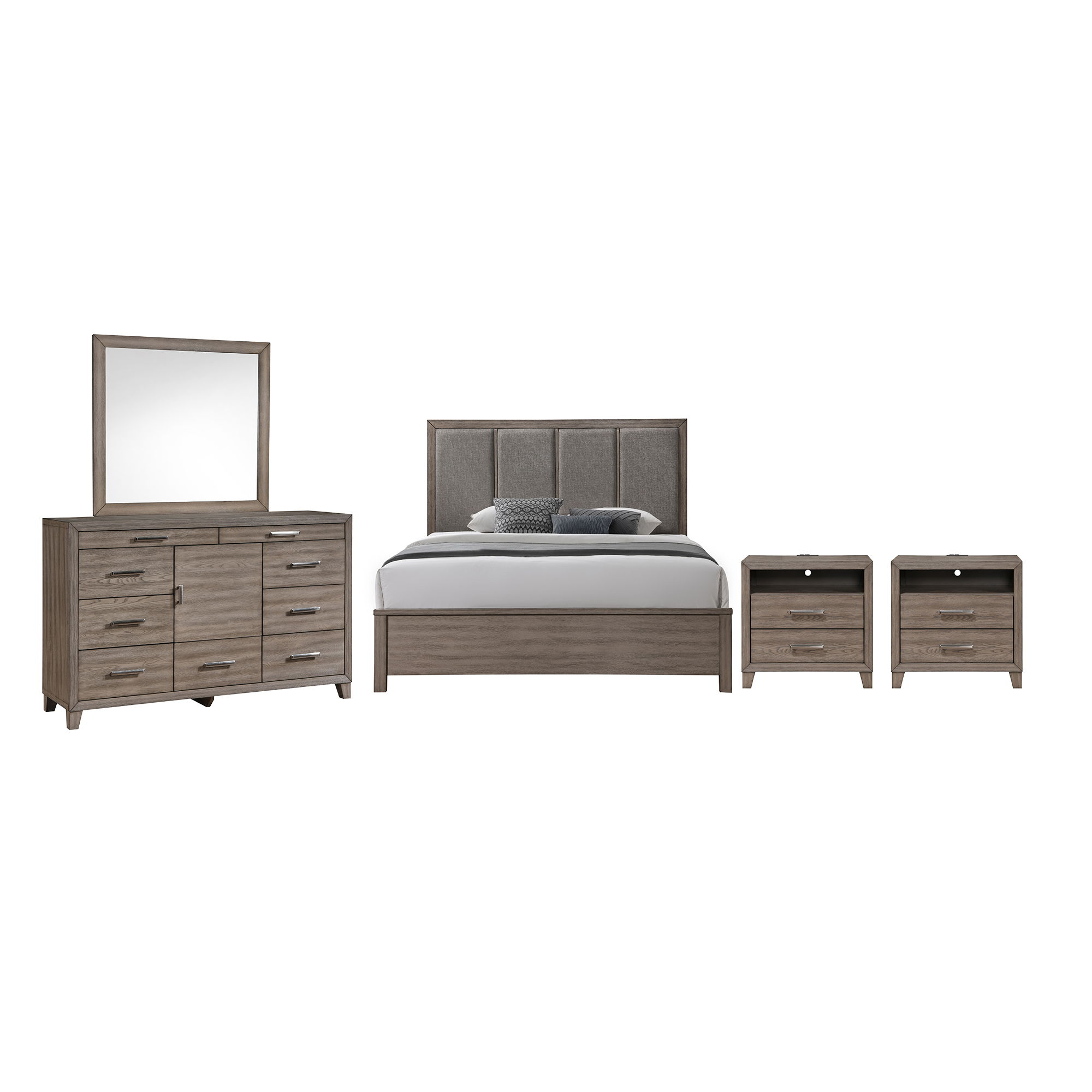 Eastern King · 5 Pc · Bed, Dresser, Mirror, 2 Nightstands