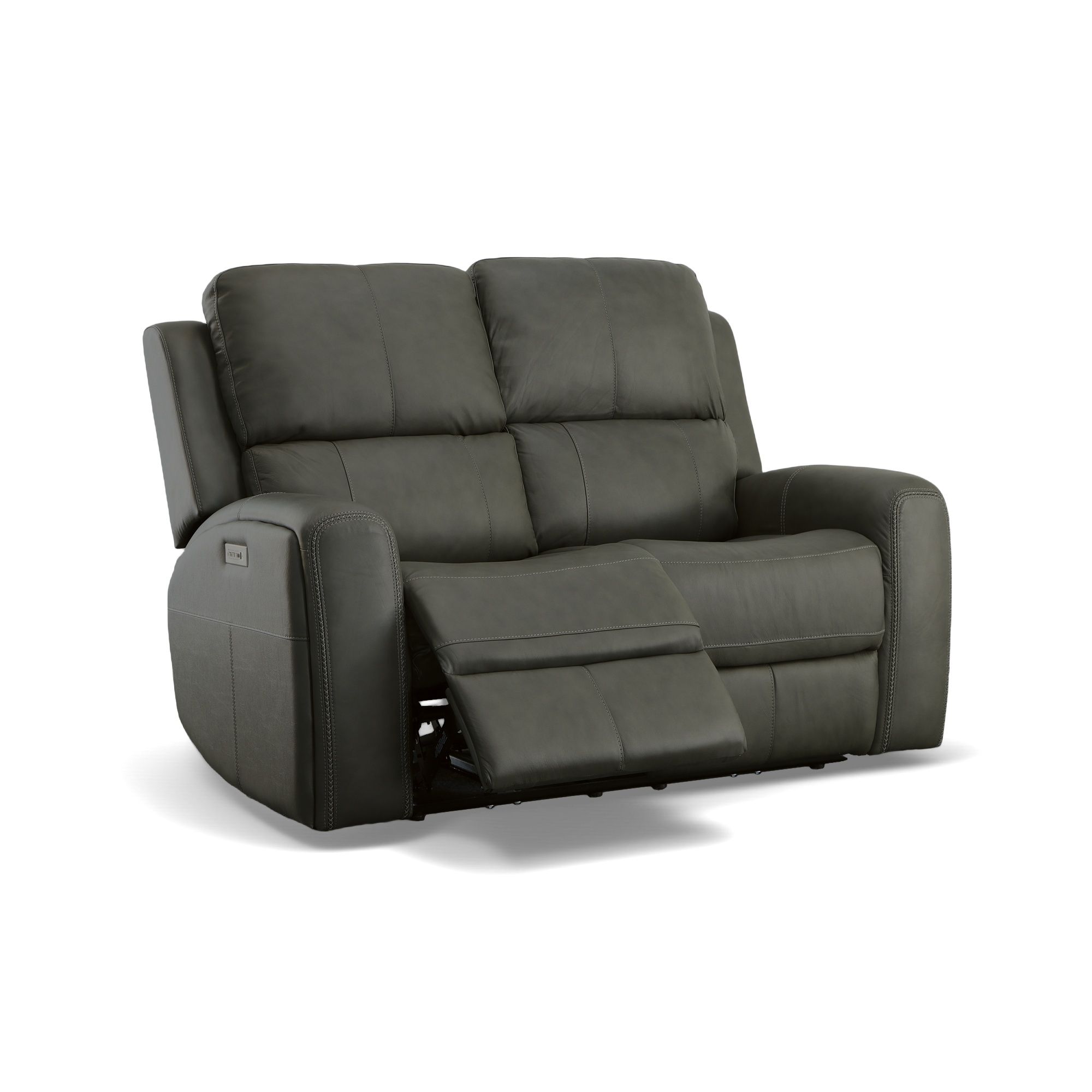 Linden - Power Reclining Loveseat With Power Headrests & Lumbar - Charcoal, dark gray, view 2
