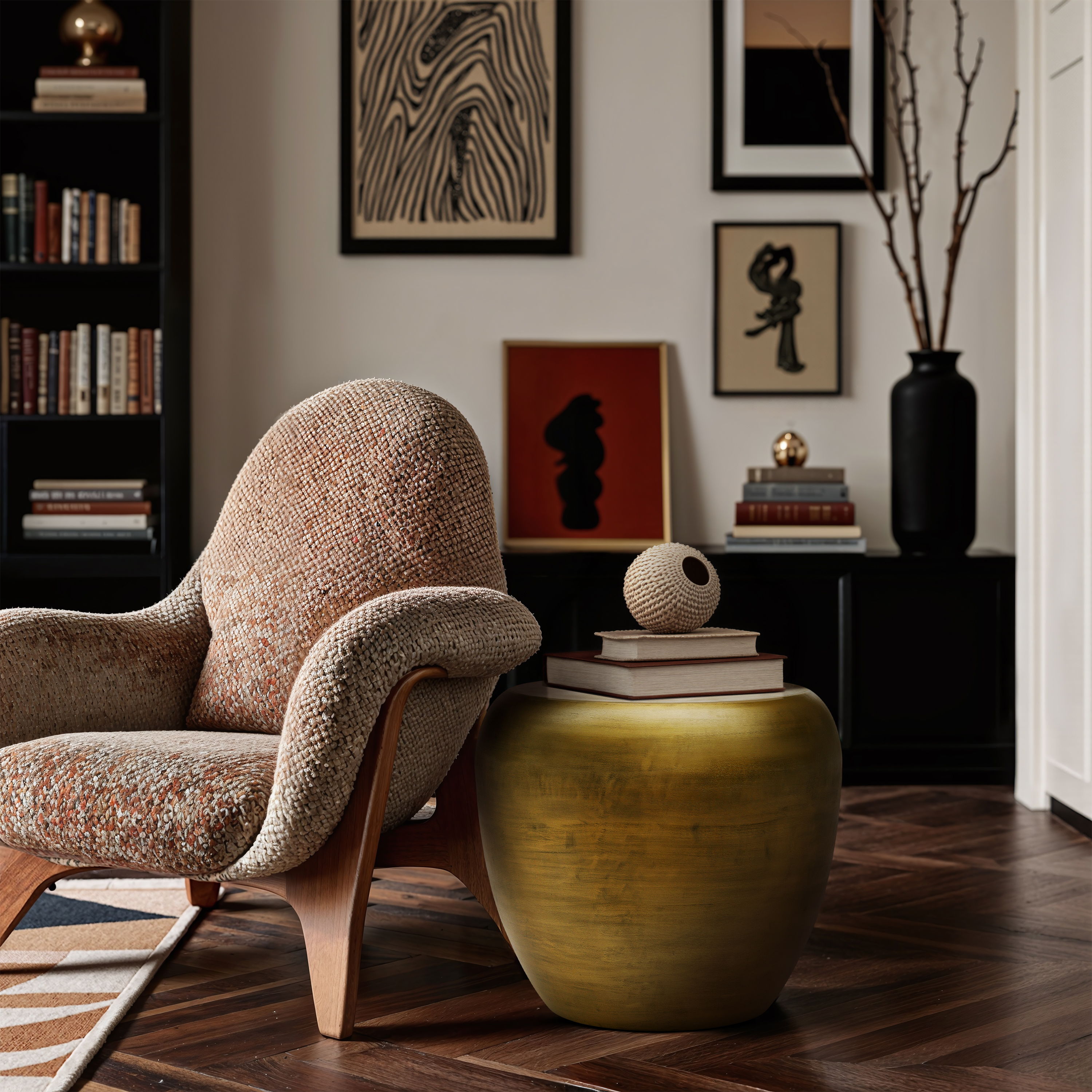 Capsule - Aluminum End Table - Gold