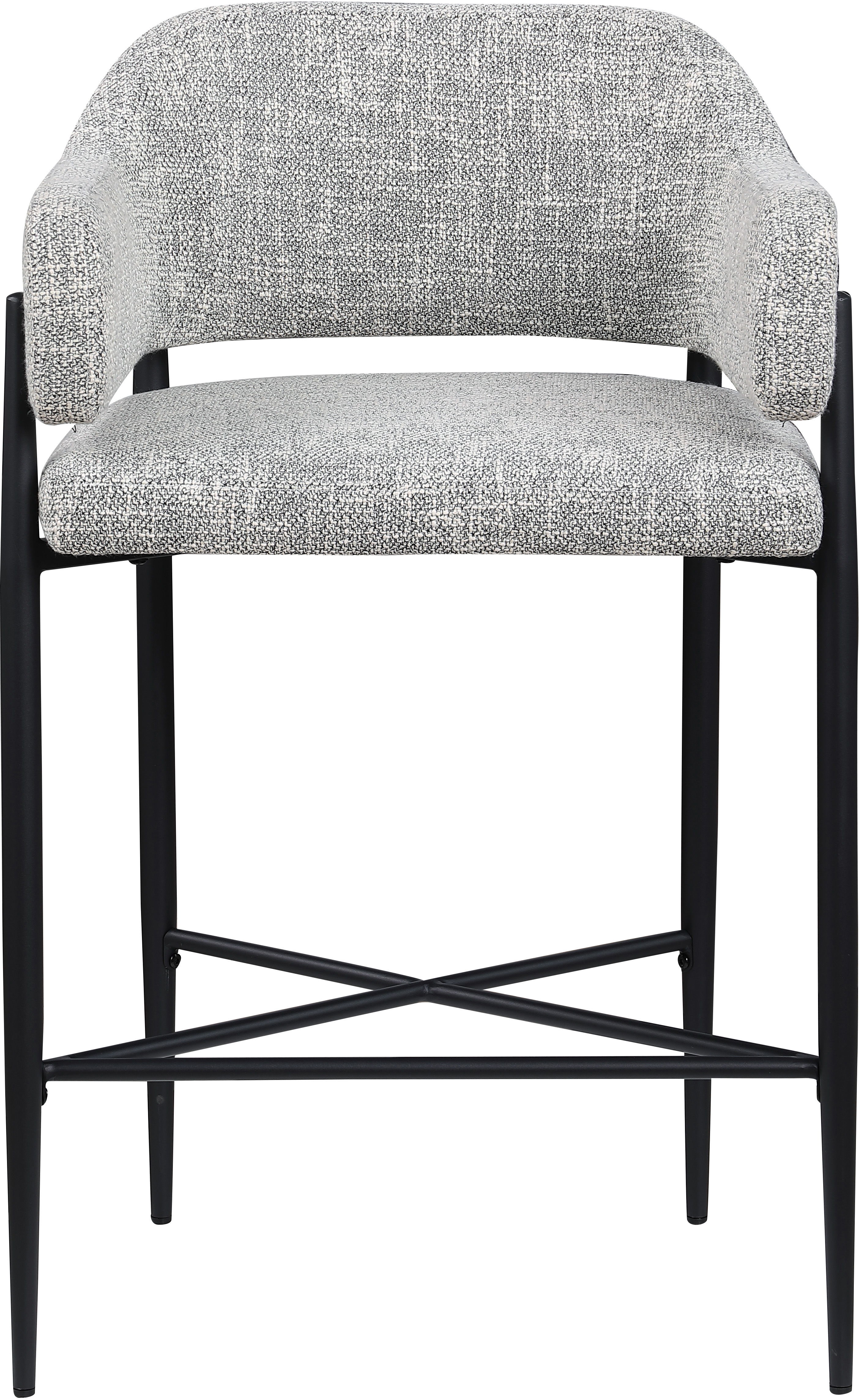 Dame - Fabric Upholstered Counter Stool (Set of 2) - Gray