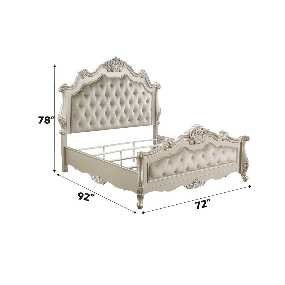 Bently - Queen Bed - Fabric & Champagne, silver, view 6