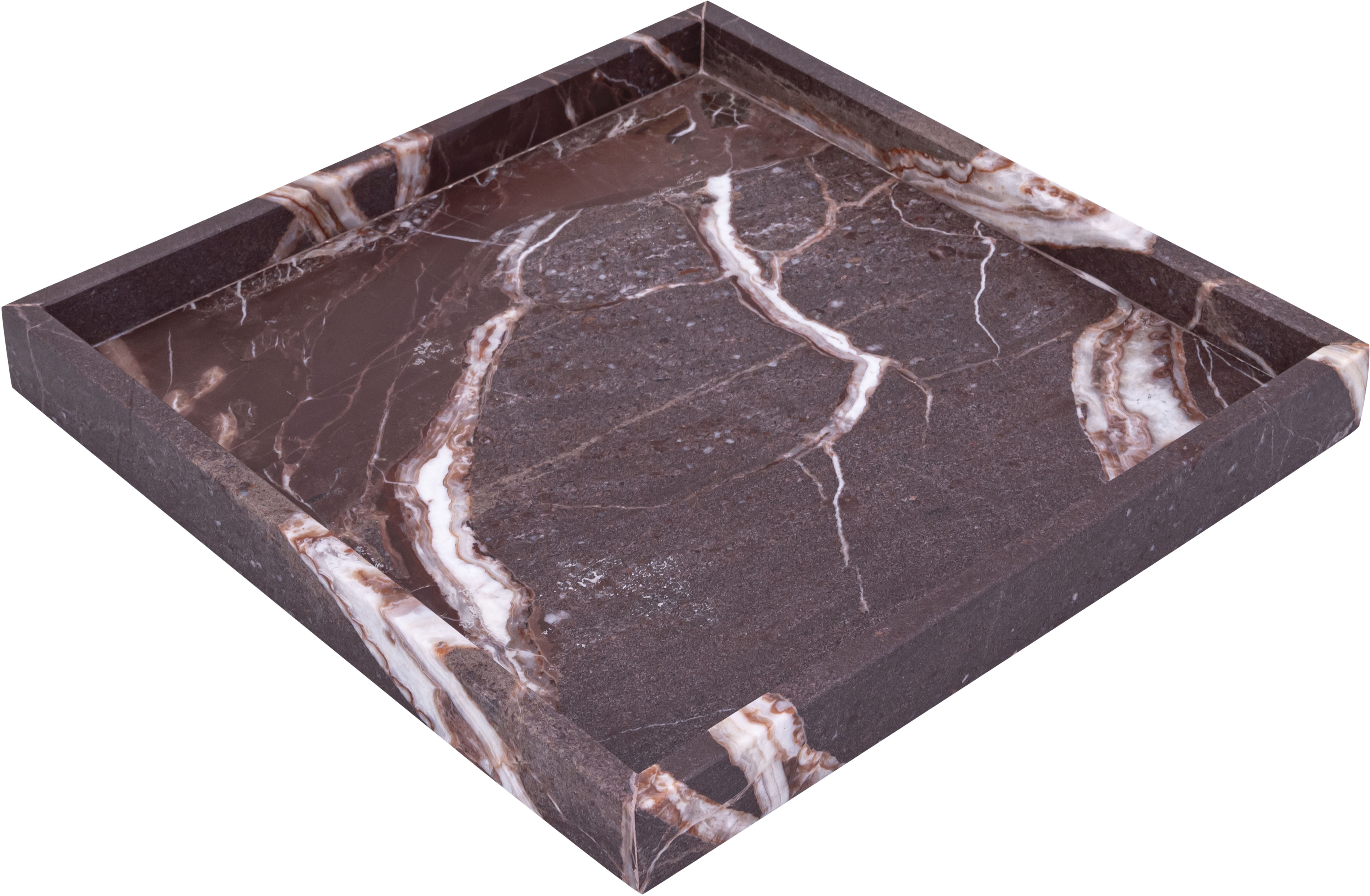 Barletta - Marble Square Tray - Cherry
