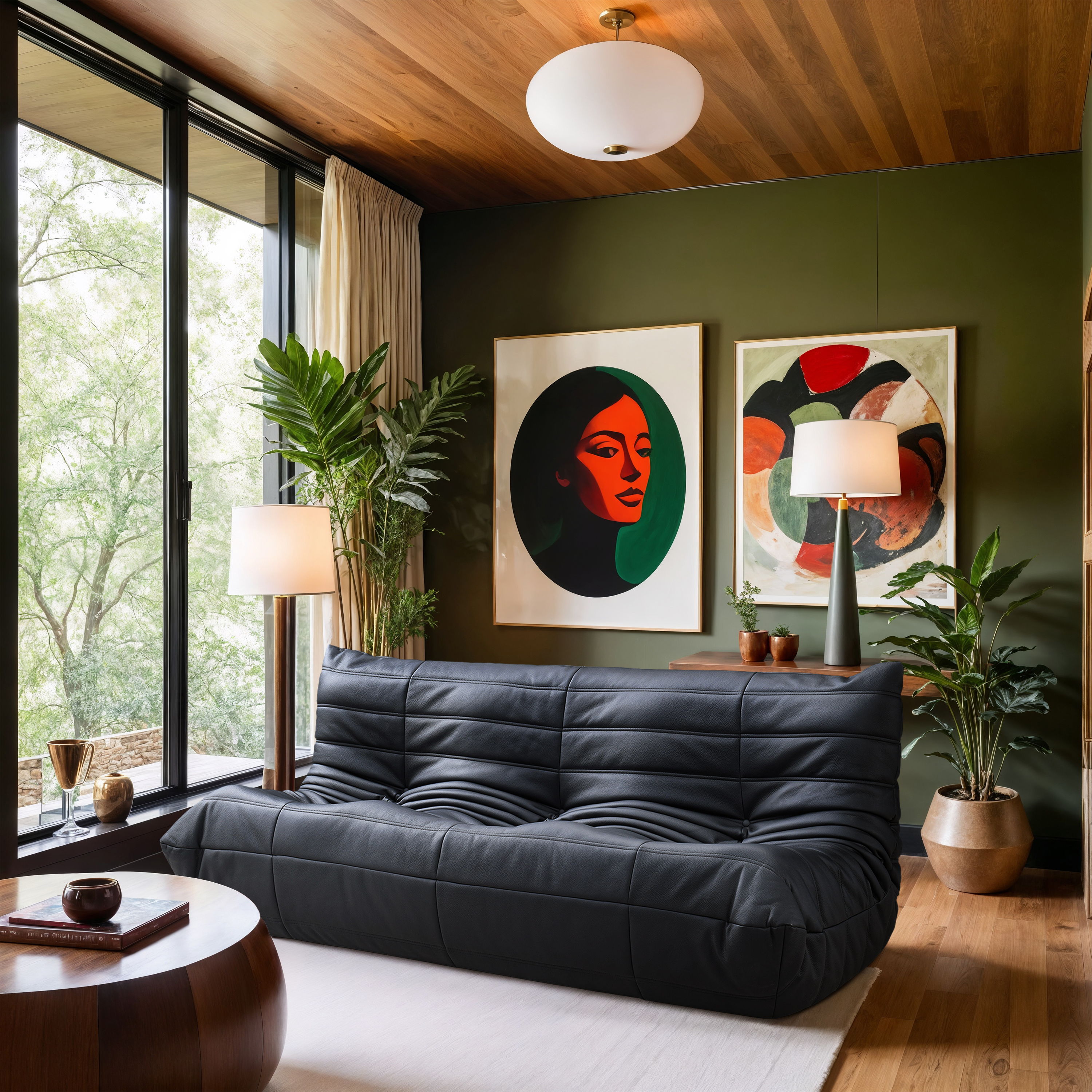 Relax - Vegan Leather 77.75" Upholstered Sofa - Black
