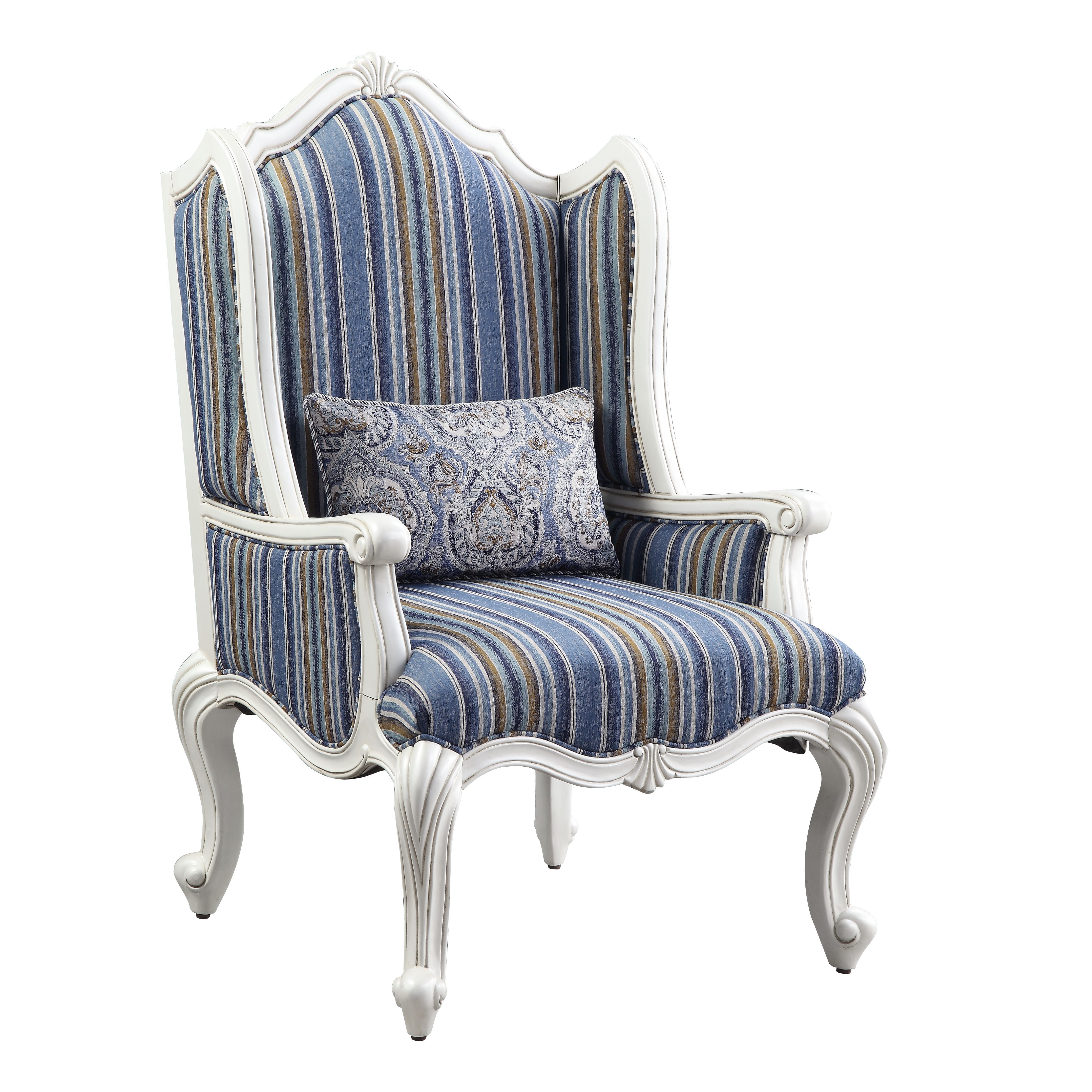 Ciddrenar - Chair With Pillow - Fabric & White, blue