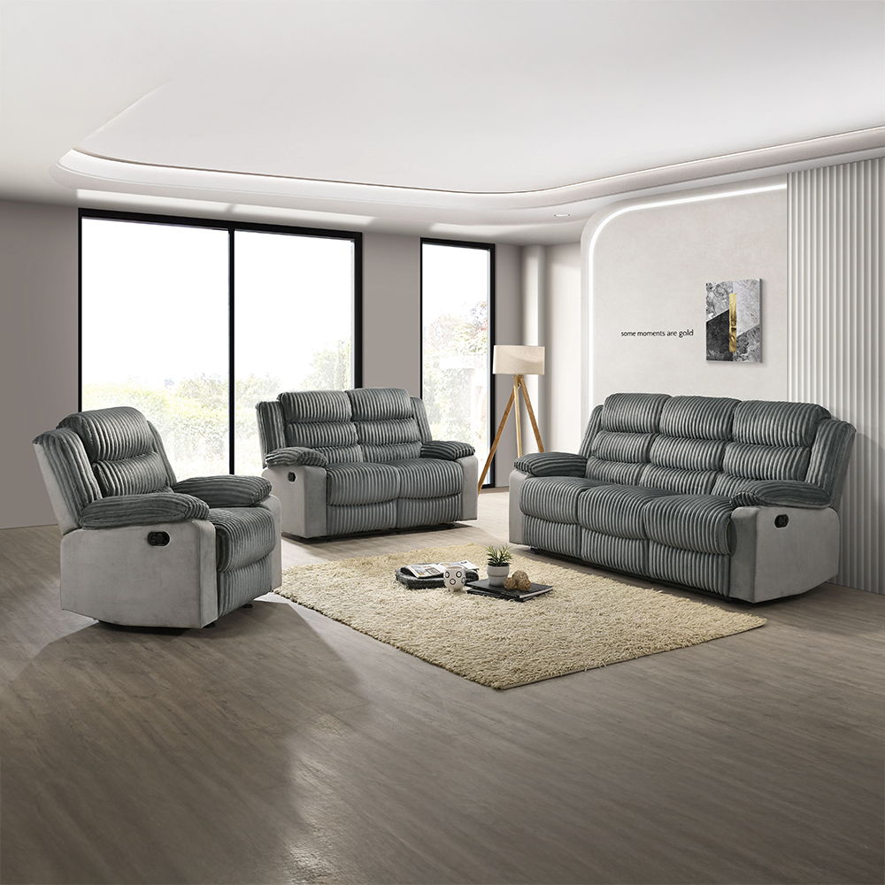 Lesley - Motion Sofa - Gray Corduroy & Velvet, dark gray, view 8