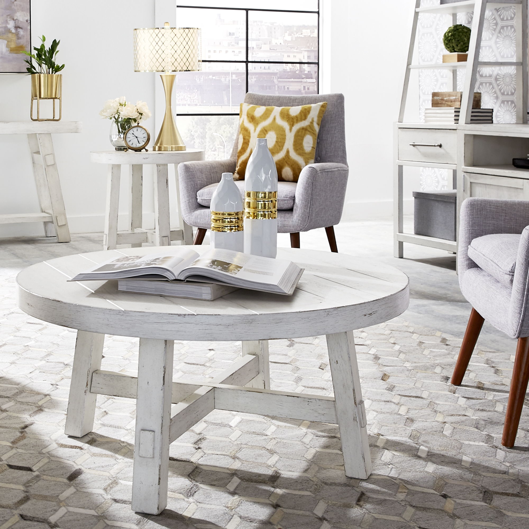 Liberty Furniture Modern Farmhouse - 3 Piece Table Set - White - Leg Tables