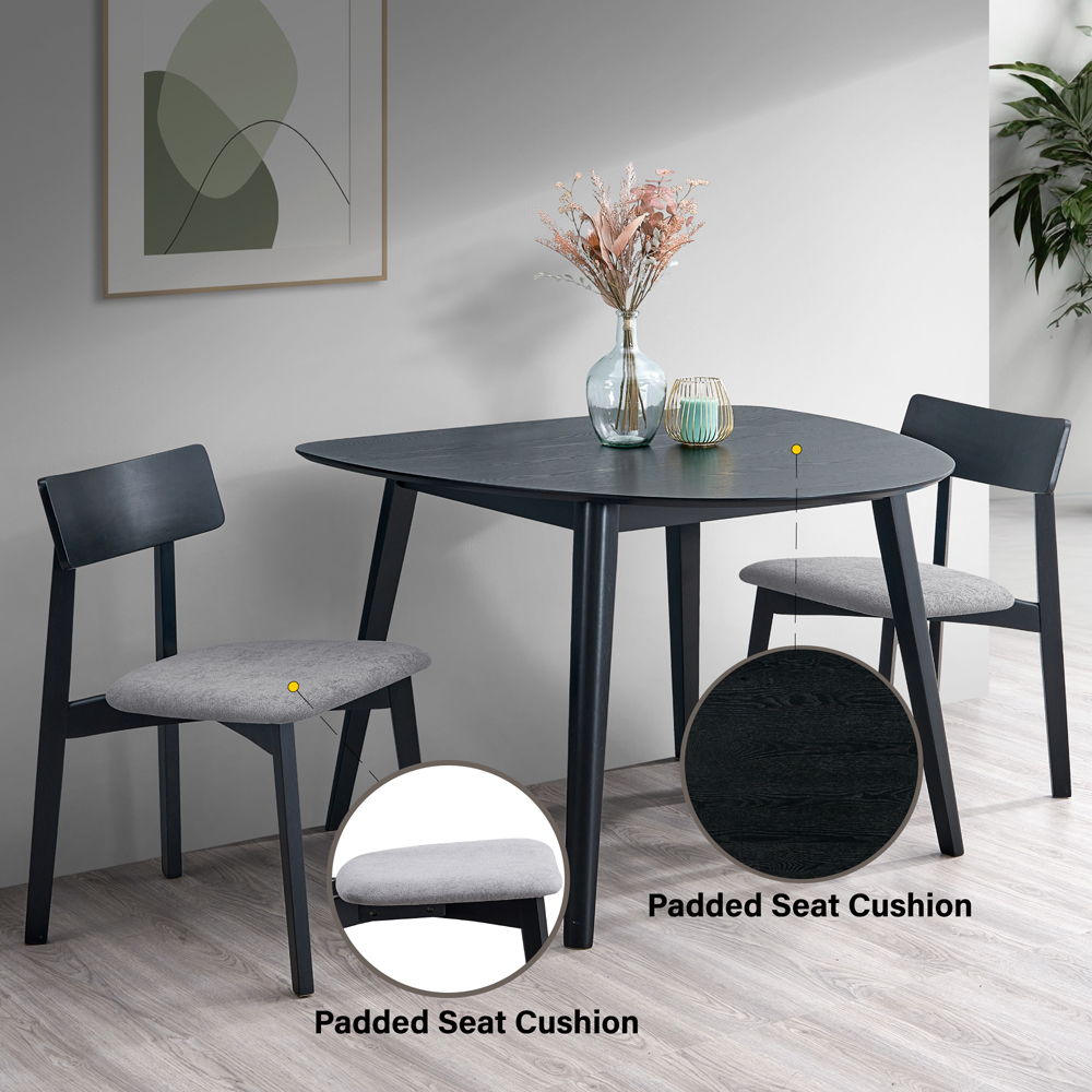 Real - Side Chair (Set of 2) - Gray Linen & Black, black, view 6