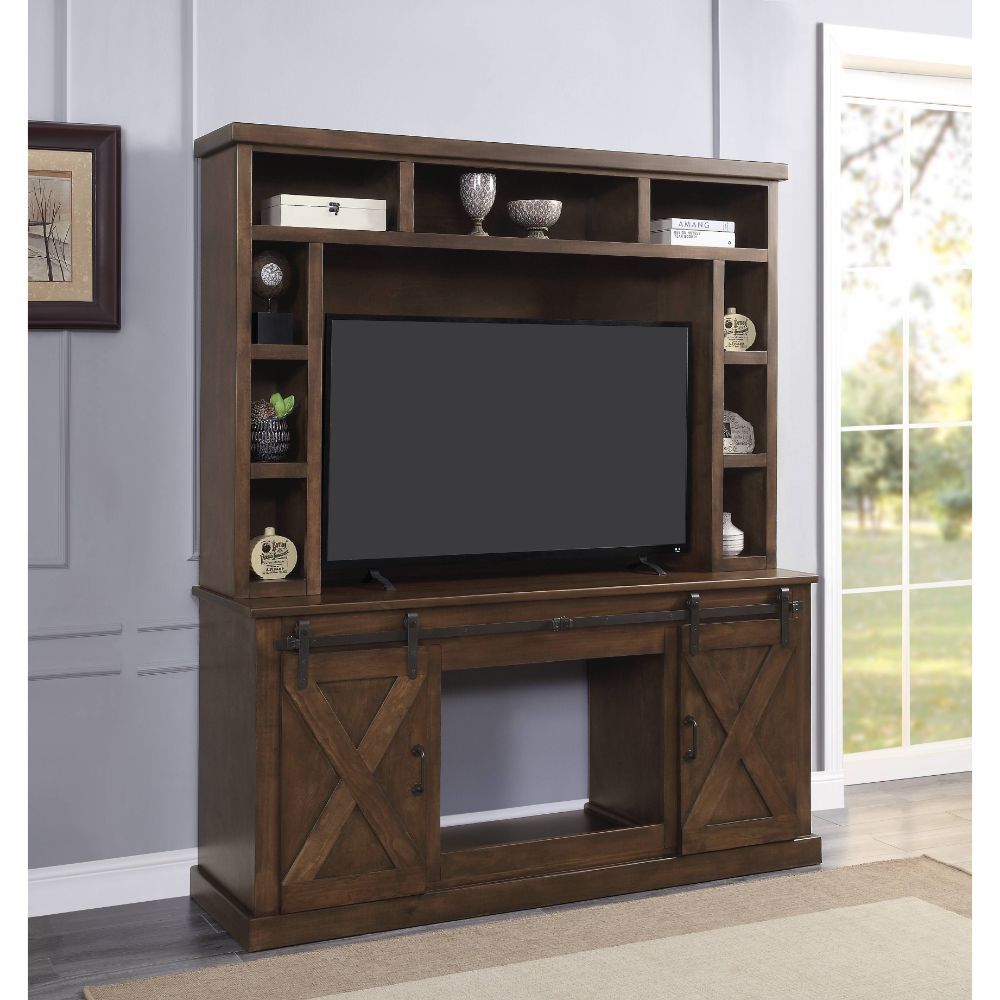 Aksel - Entertainment Center (Include 91617Fir) - Walnut, dark brown, view 3