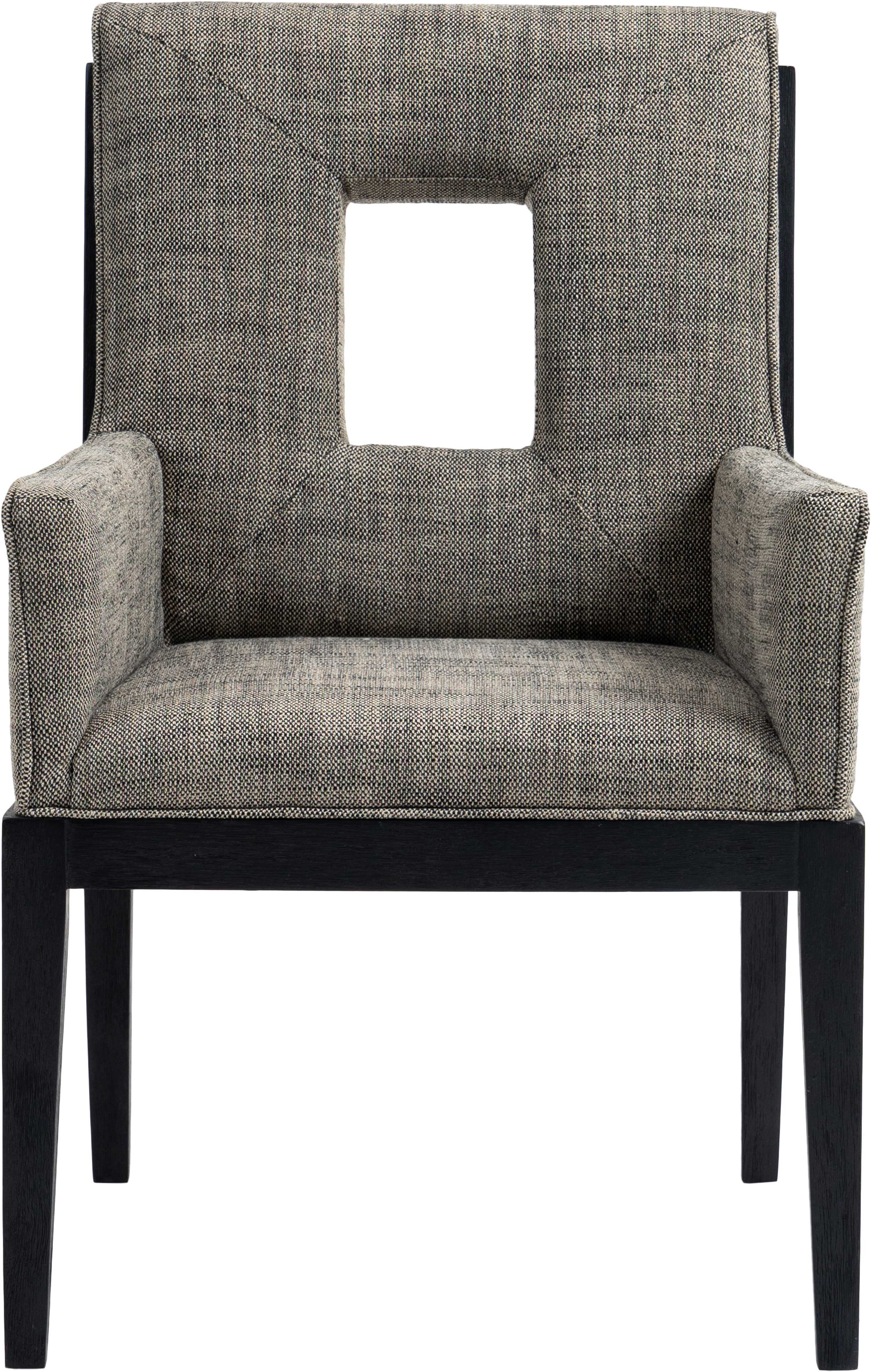 Gwendolyn - Dining Arm Chair With Black Frame - Gray