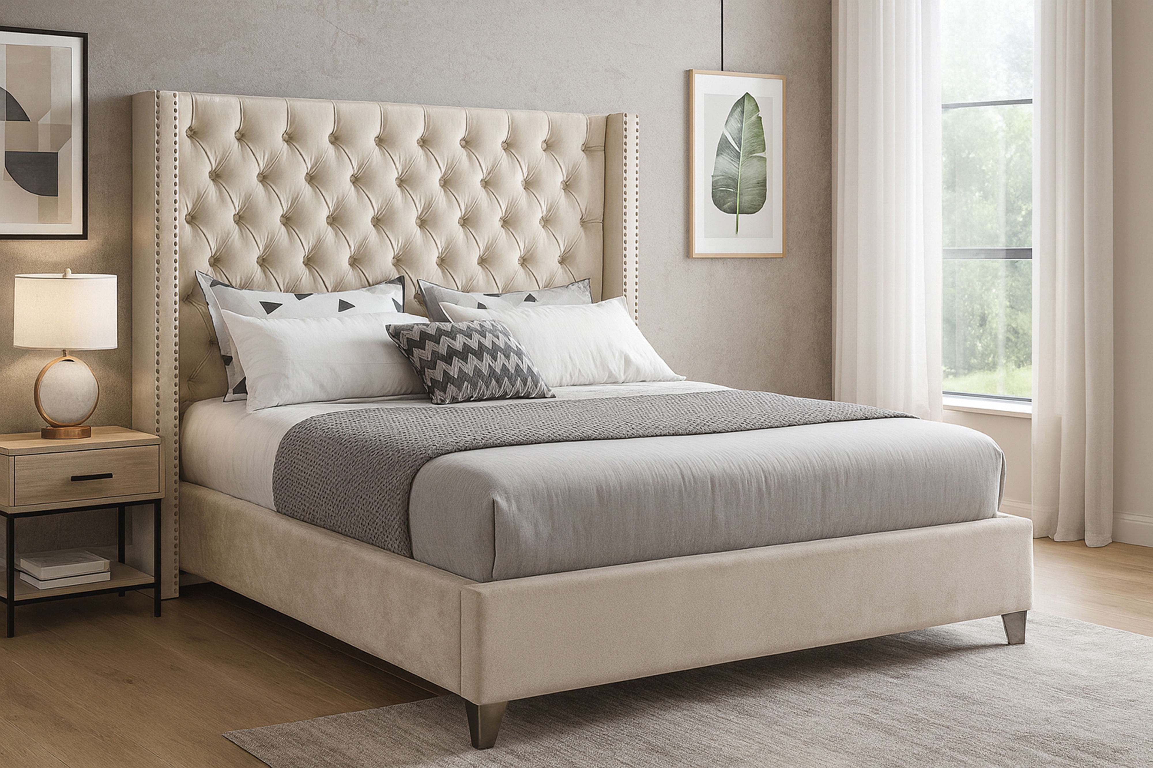 Aiden - Full Bed - Cream
