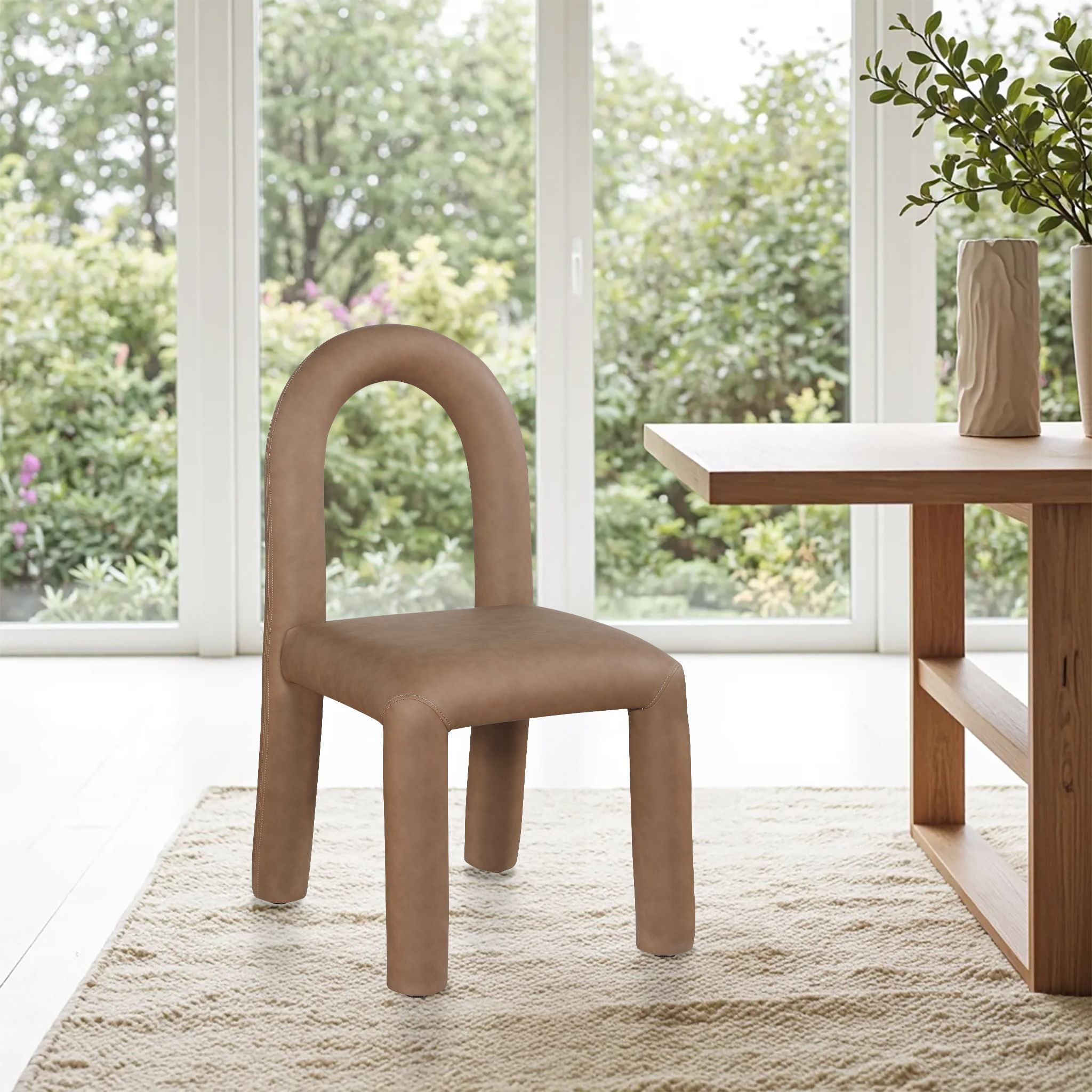 Amari - Faux Leather Dining Chair (Set of 2) - Brown