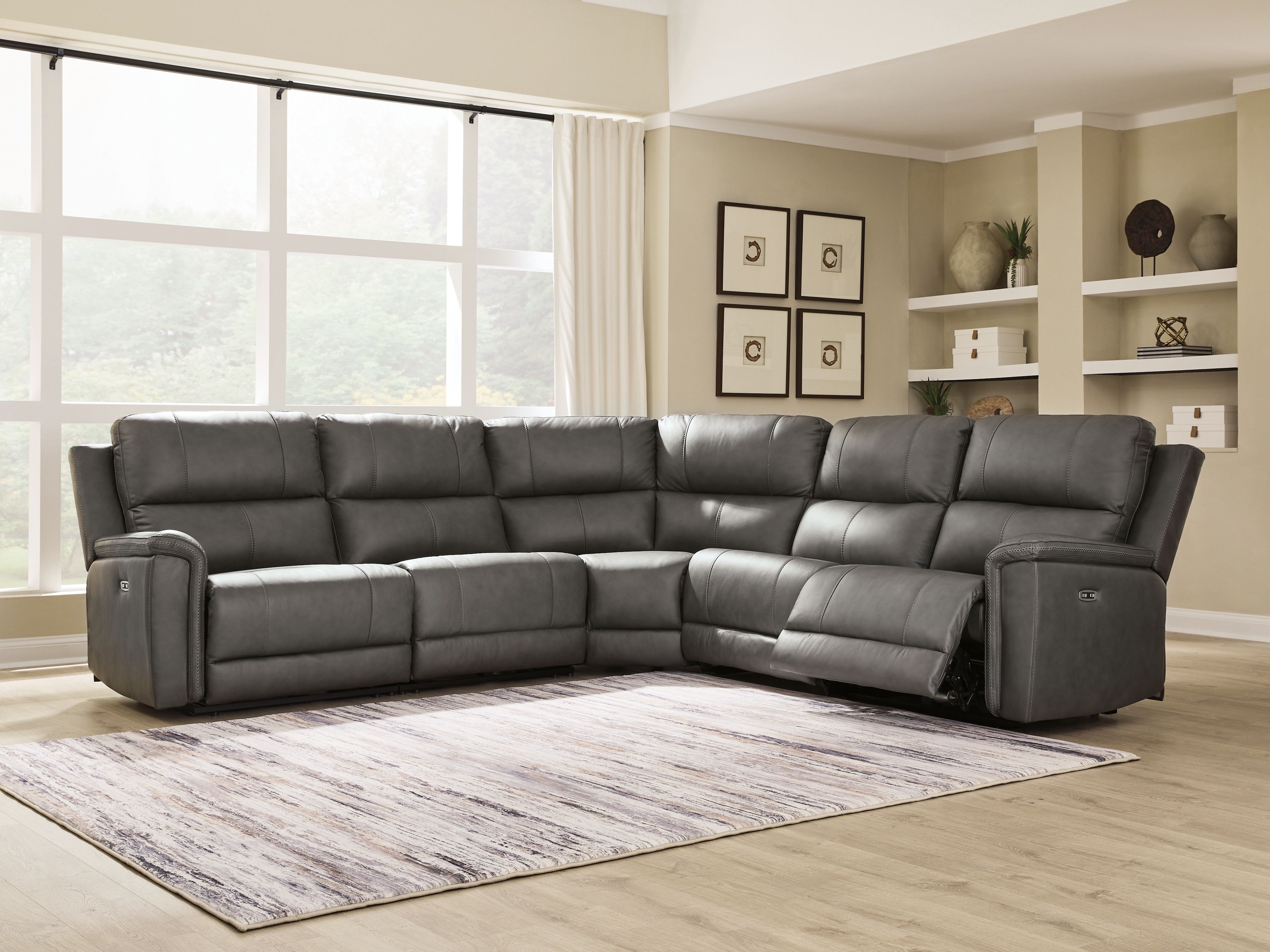 Ashley Furniture Bleckley - 5-Piece Power Reclining Sectional With RAF And LAF Recliners - Anchor - Image 7