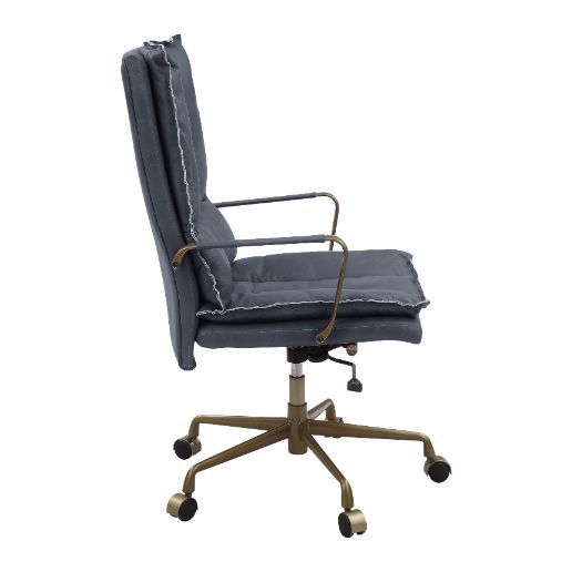 Tinzud - Office Chair - Gray Leather, dark gray, view 3