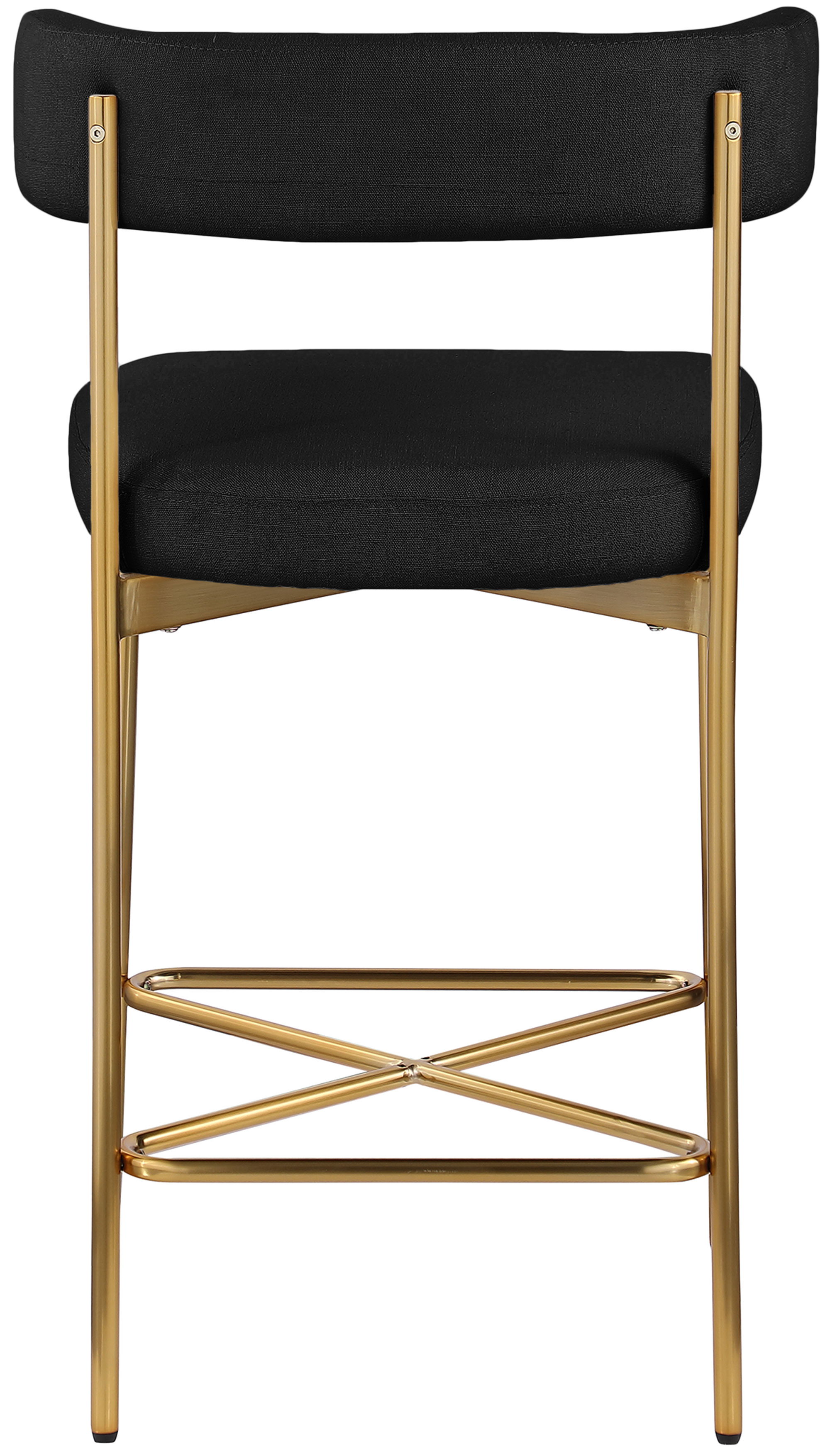 Rivage - Durable Stool With Gold Frame (Set of 2) - Black