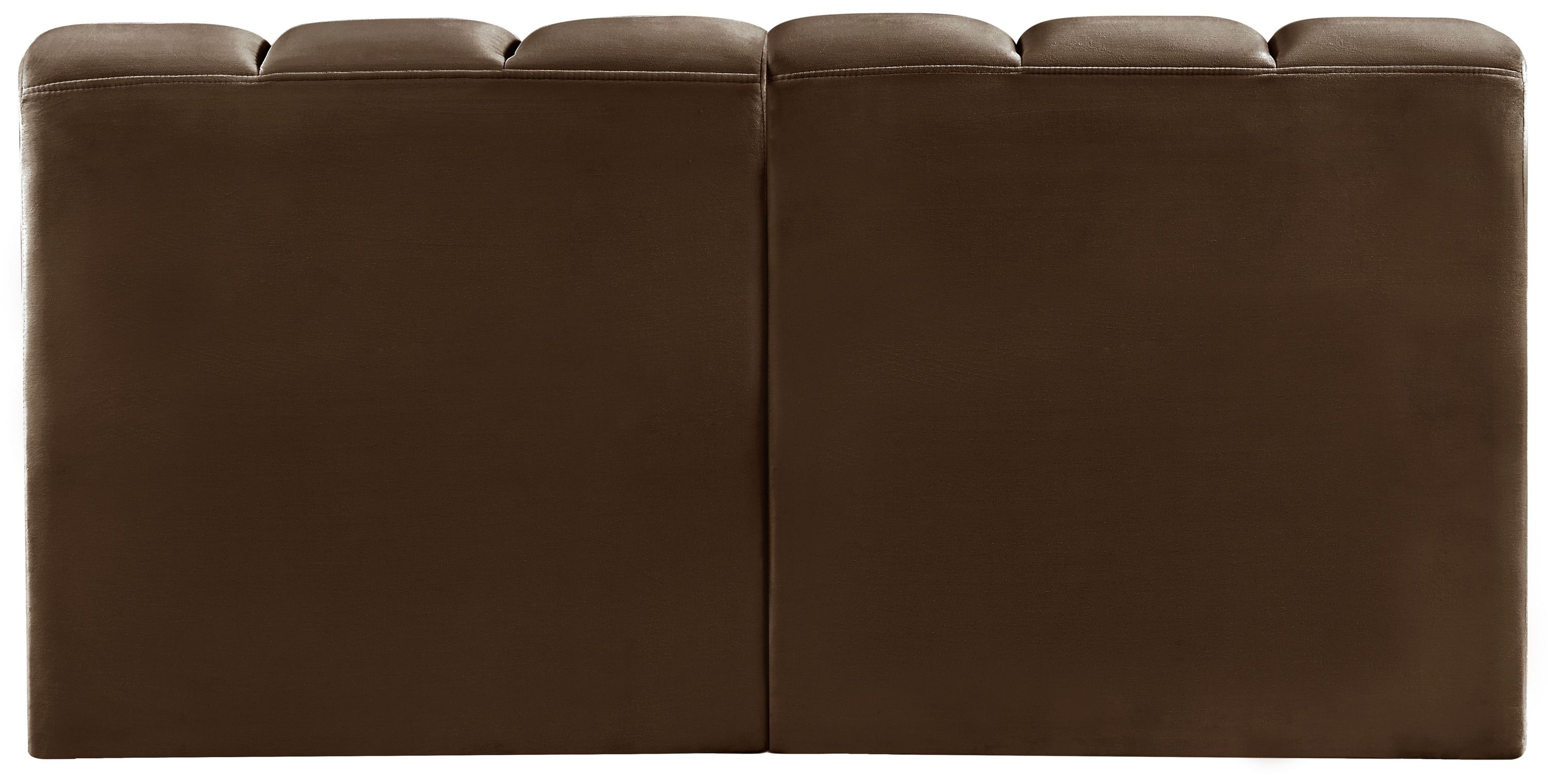 Arc - Velvet 2 Pieces Modular Sofa - Dark Brown