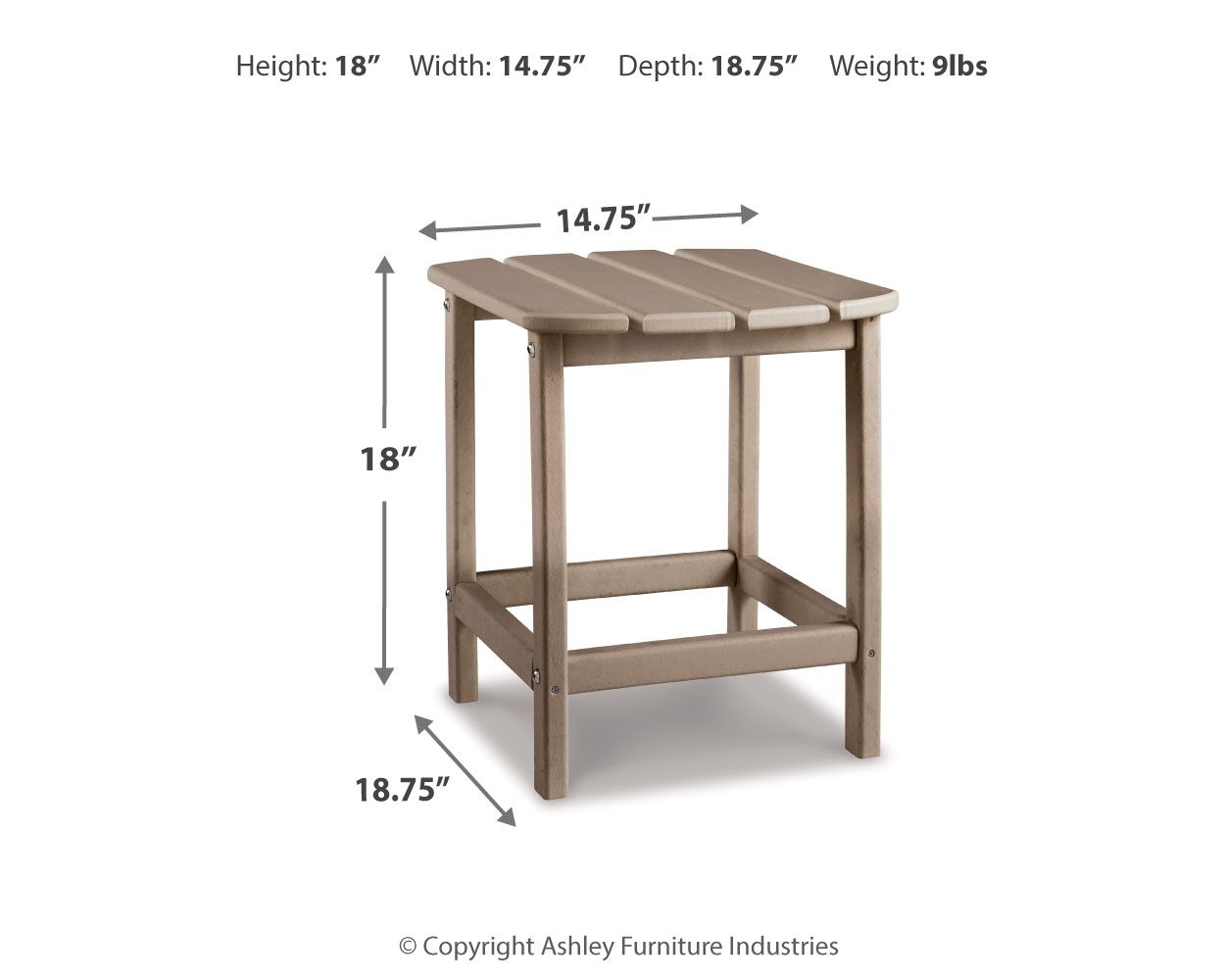 Ashley Furniture Sundown Treasure - Rectangular End Table - Driftwood - Image 4