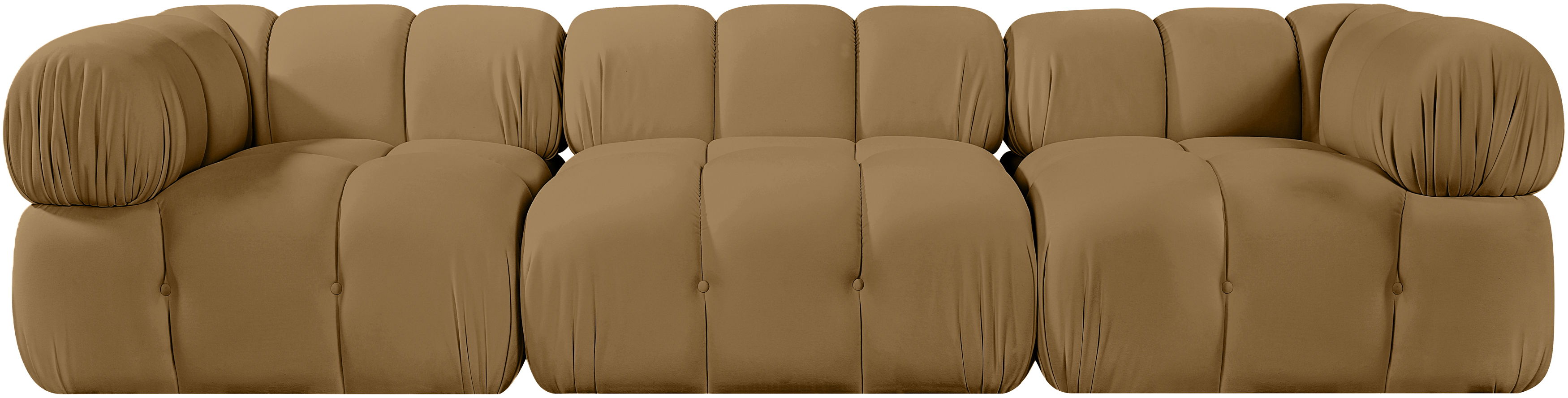 Orin - Velvet Performance Fabric Upholstered 3 pc. Modular Sofa - Saddle