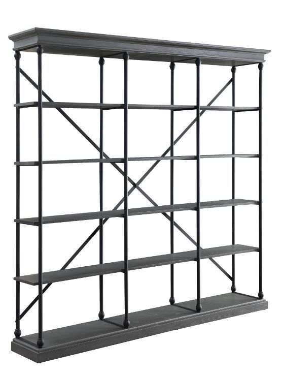 Rukia - 84" Bookshelf - Gray & Black, black