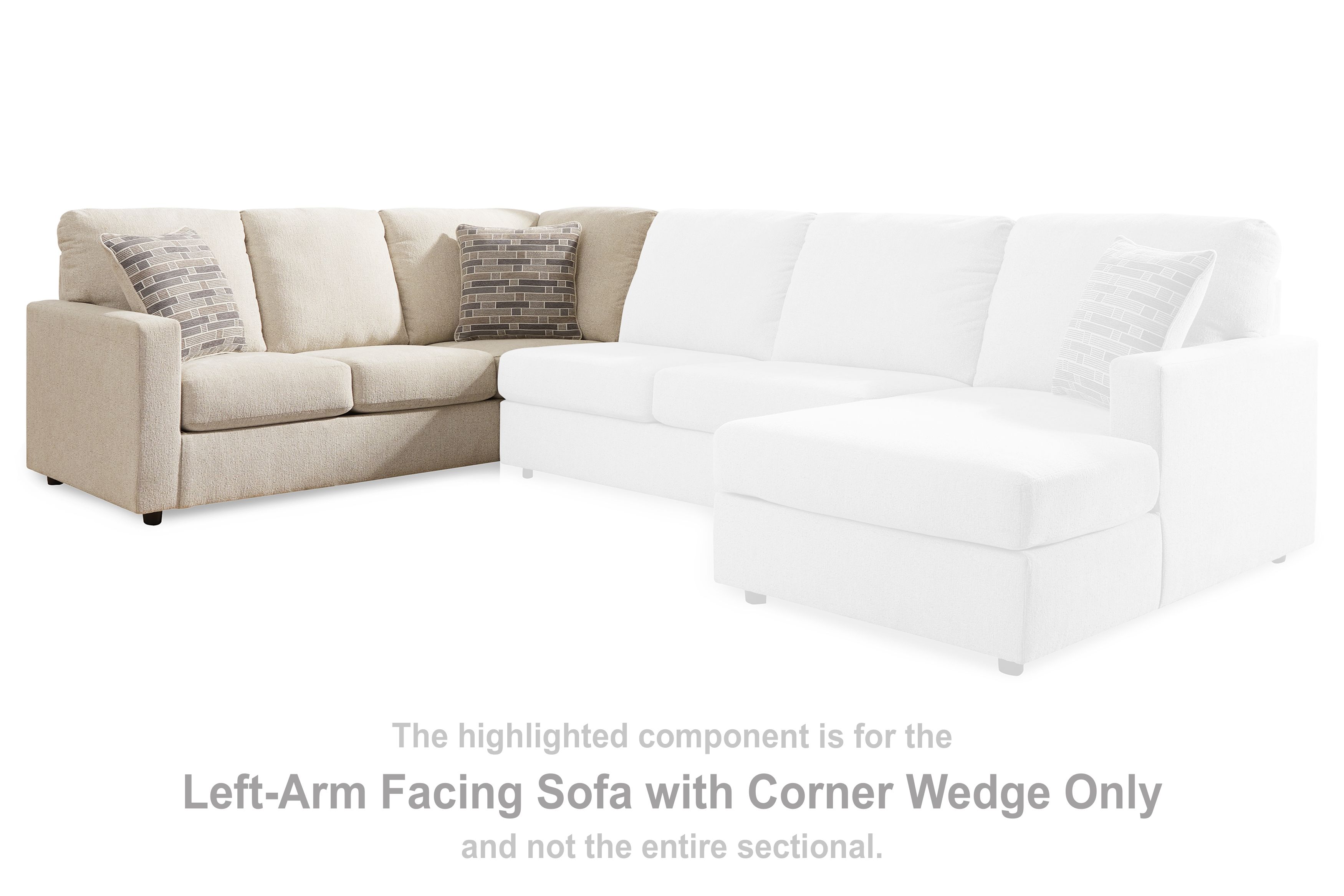 Edenfield - LAF Sofa w/Corner Wedge - Linen