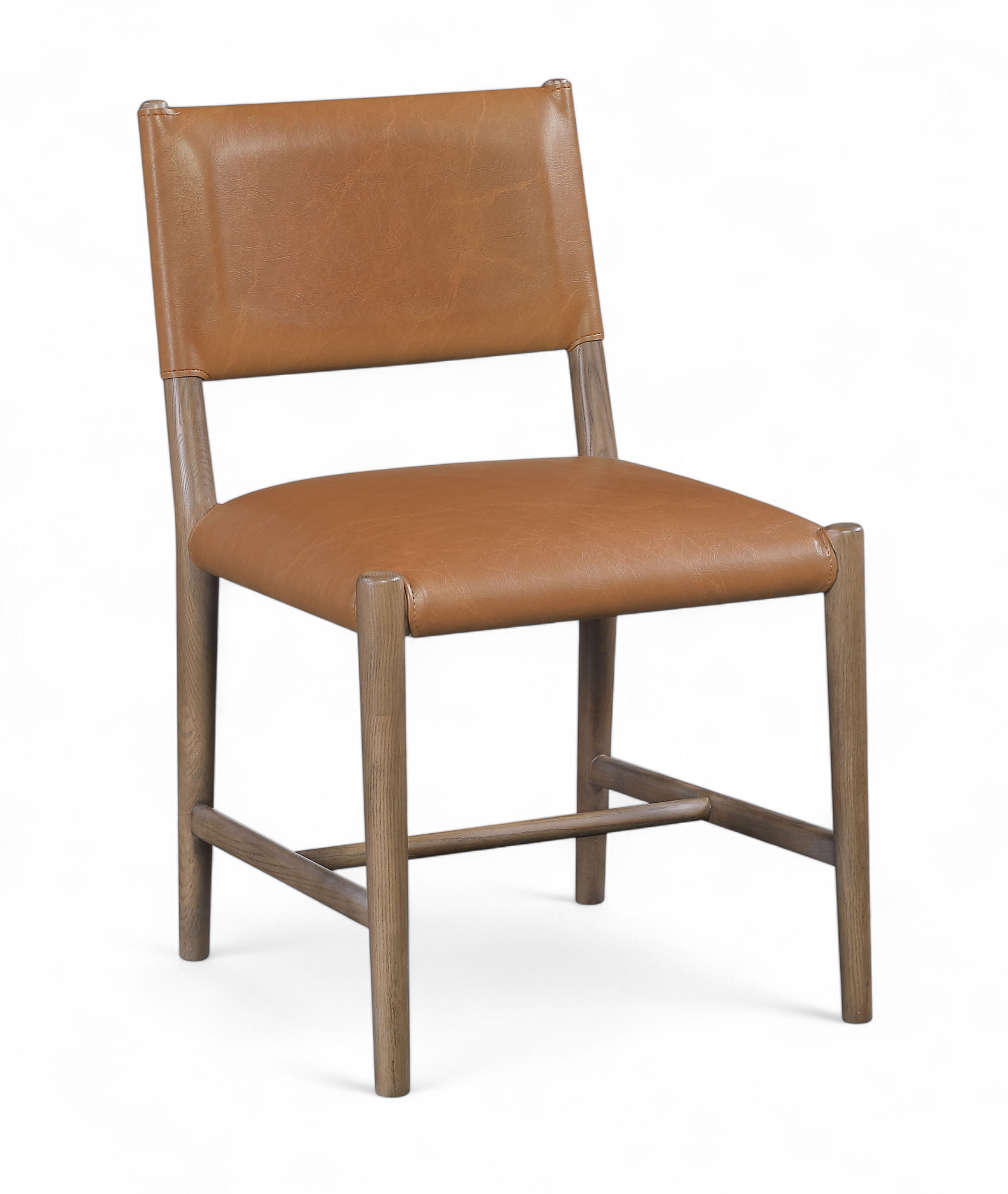 Andie - Upholstered Dining Chair Vegan Leather (Set of 2) - Cognac
