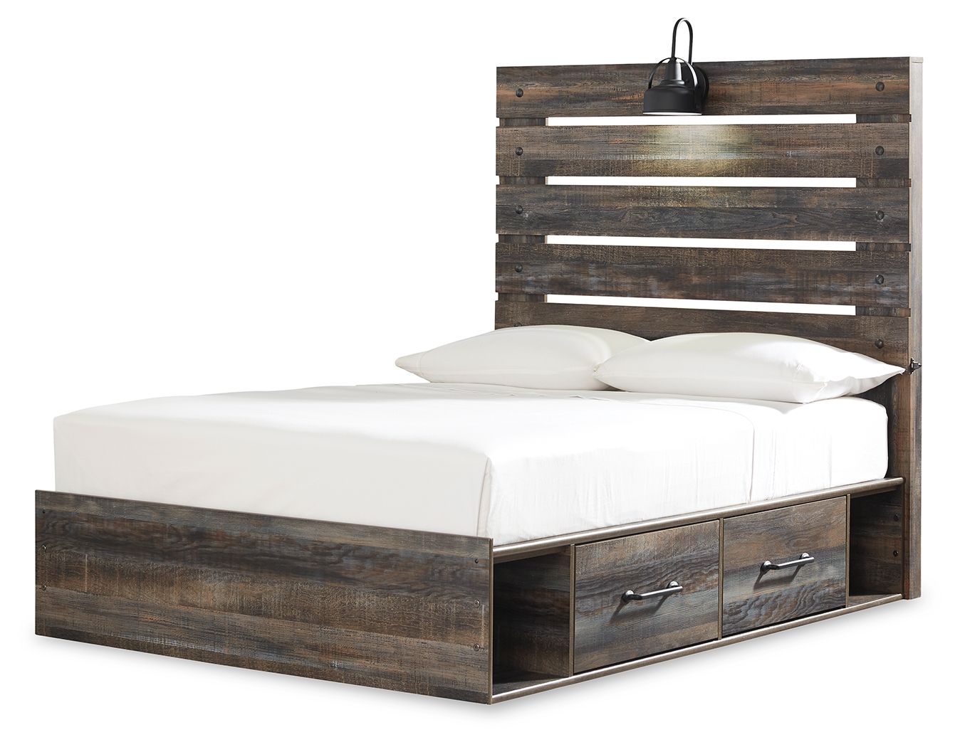 Full Panel Bed With 2 Side Drawers