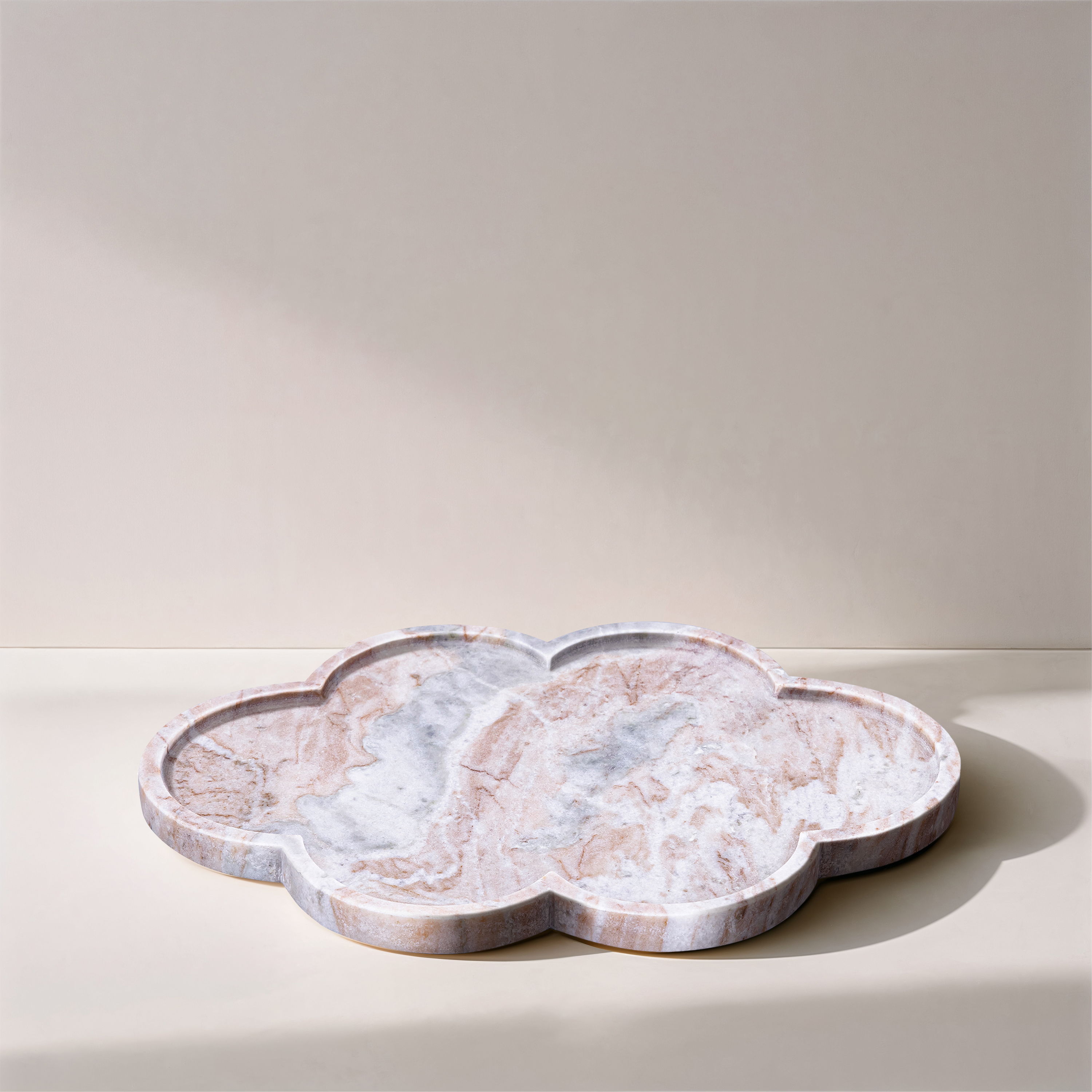 Rimini - Marble Clover Shaped Tray - Brown