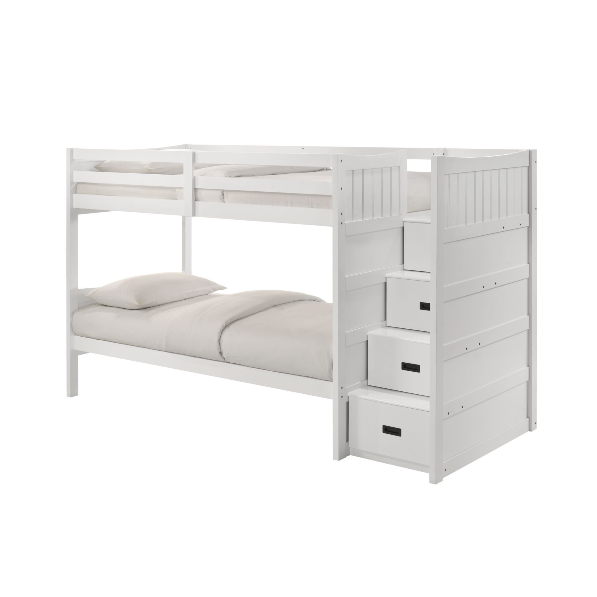 Twin Over Twin Step Bunk With Right Headboard