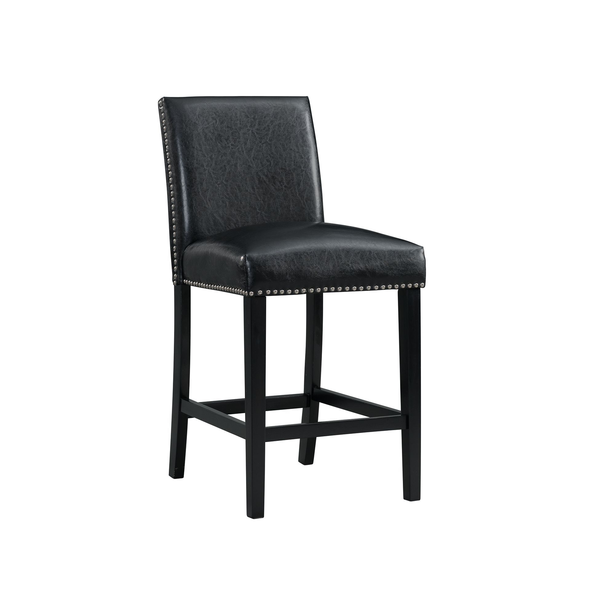 Meridian - Faux Leather Counter Height Side Chair (Set of 2) - Black
