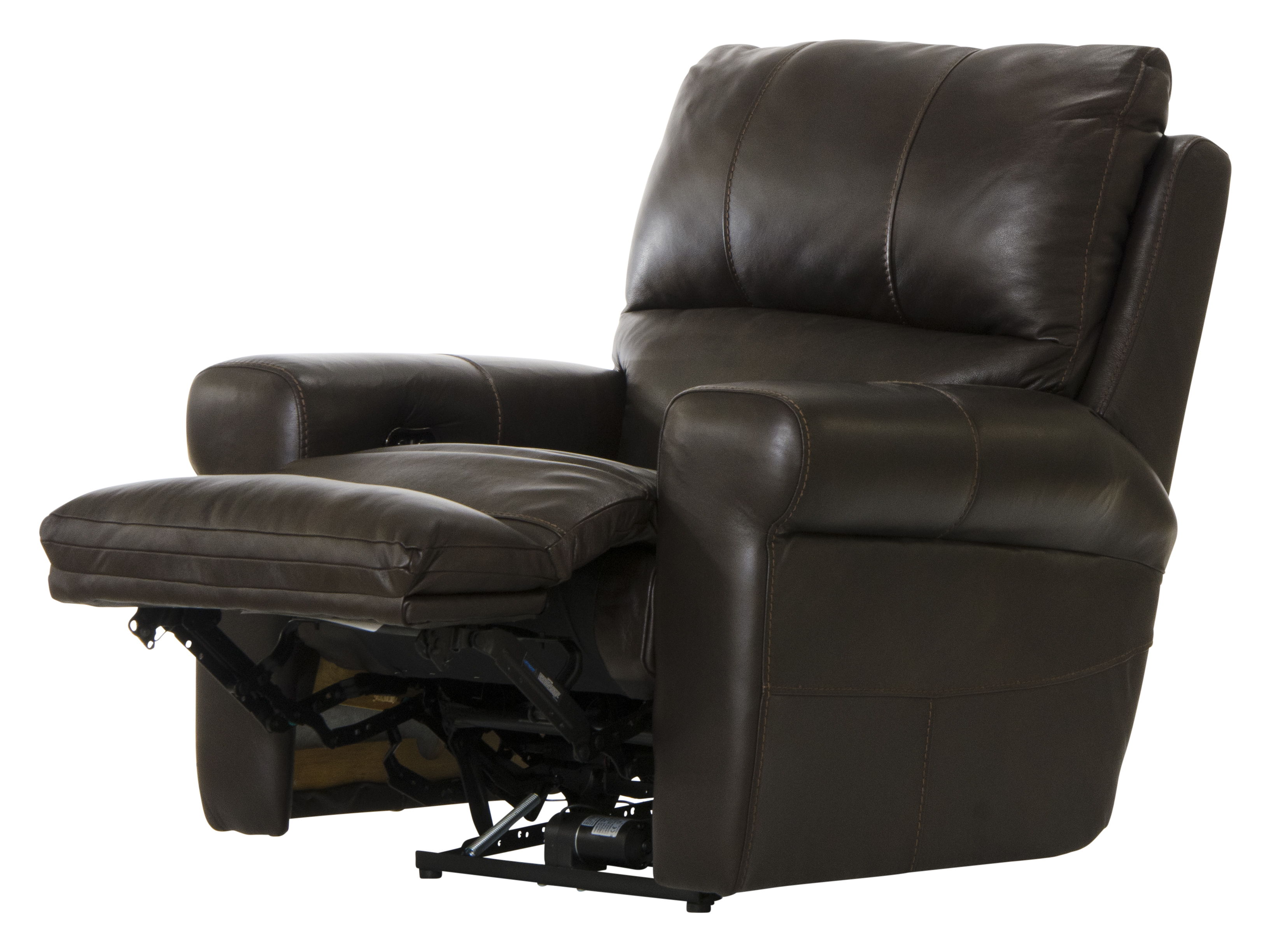 Torretta - Top Grain Italian Leather Power Lay Flat Recliner - Chocolate