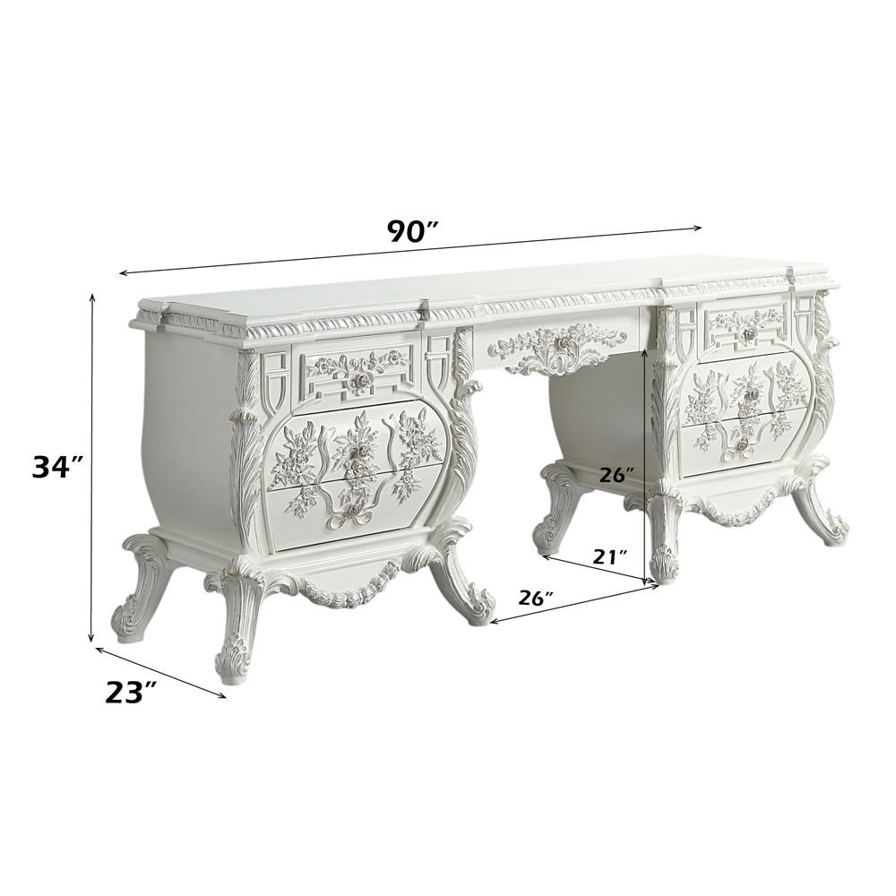 Vanaheim - Vanity Desk - Antique White, beige, view 4