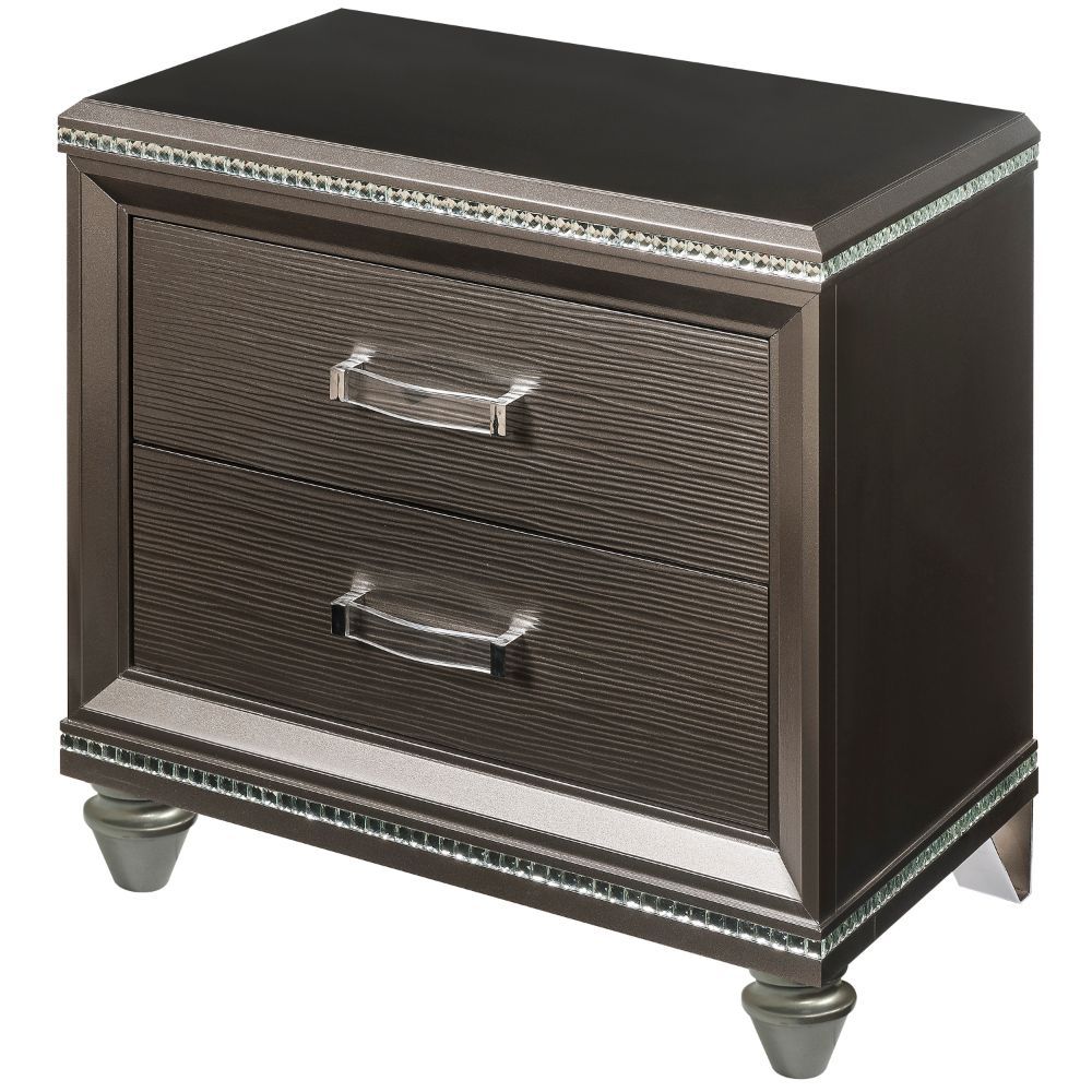 Sadie - Nightstand - Dark Champagne, dark brown