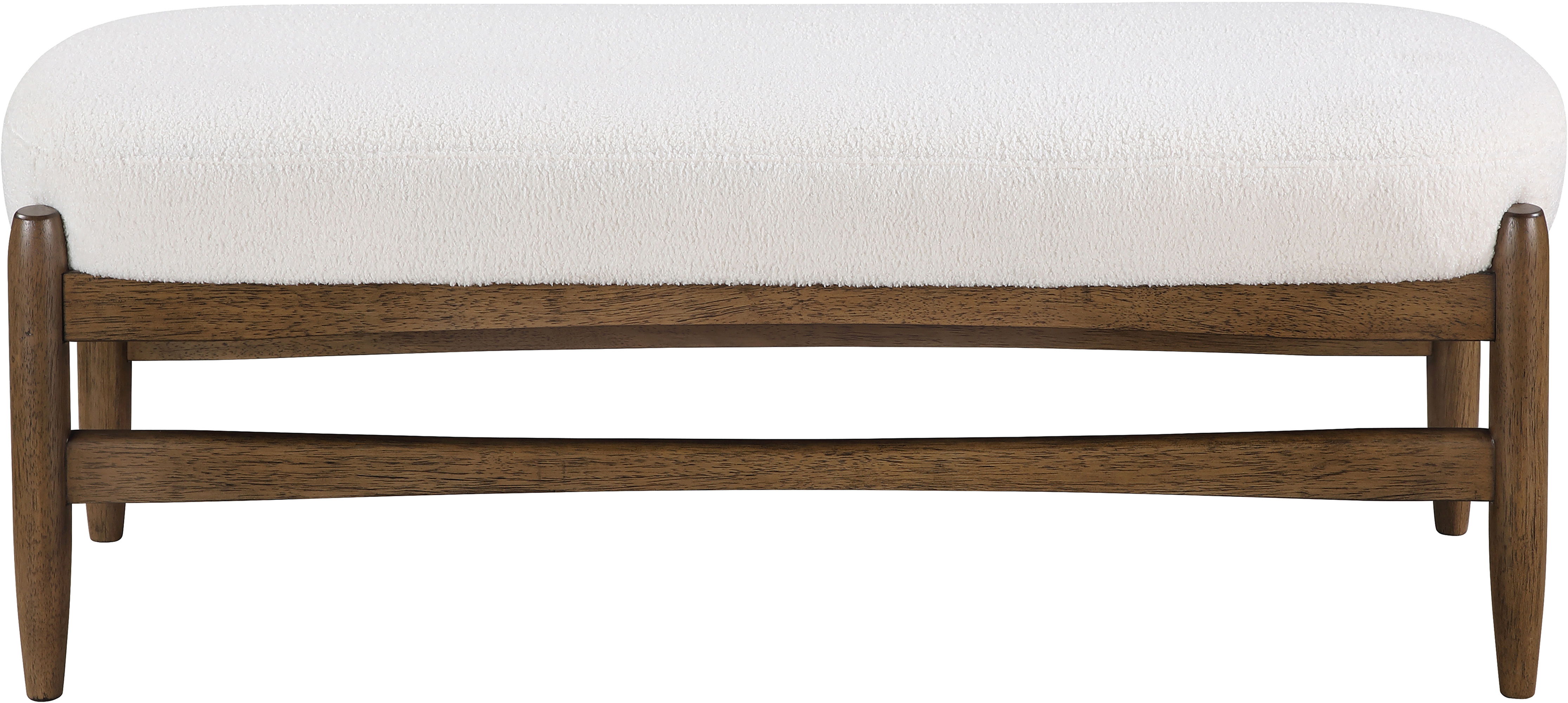 Briar - Faux Sheepskin Upholstered Bench - Cream / Brown