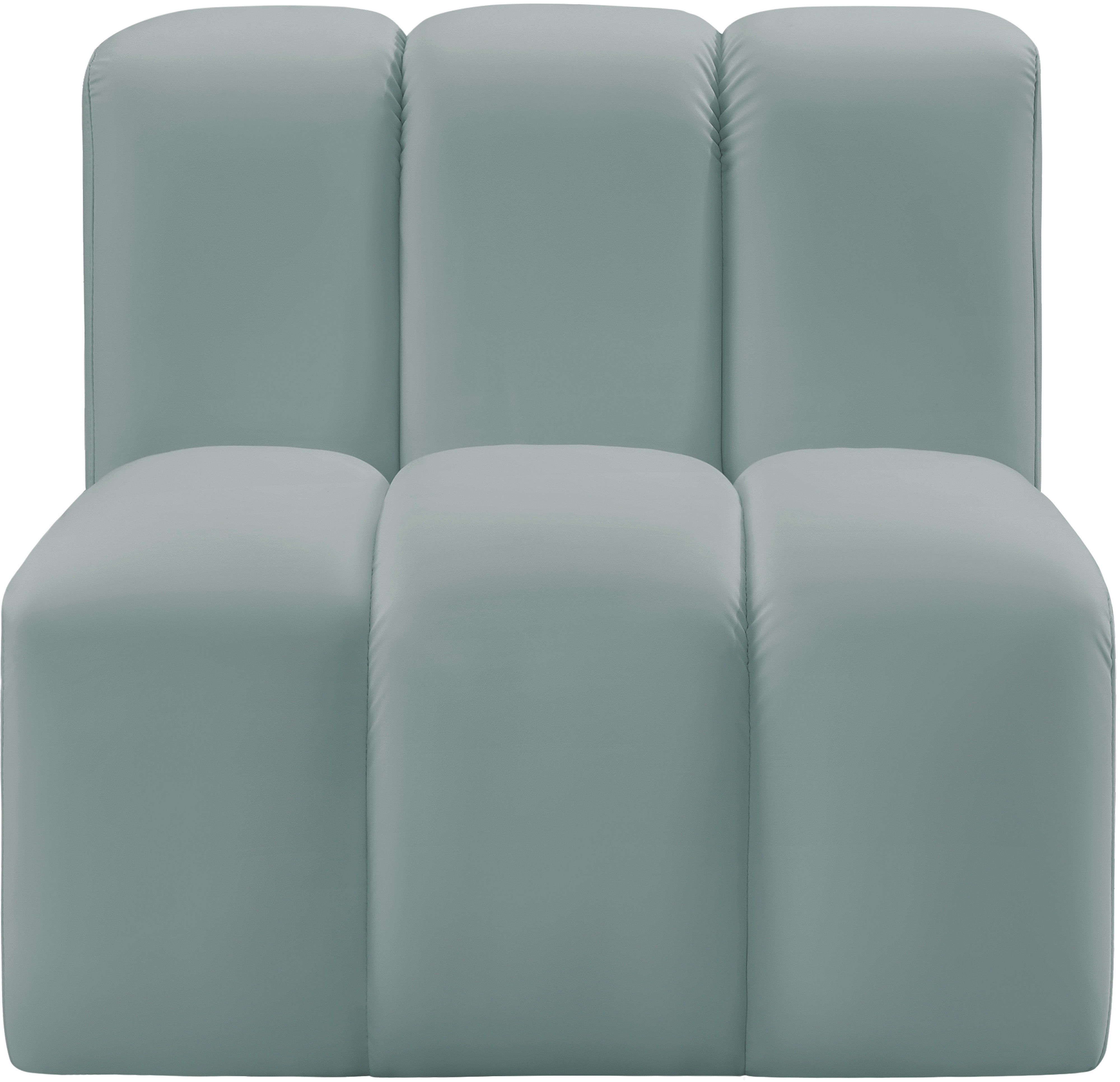 Arc - Faux Leather Straight Chair - Mint Green