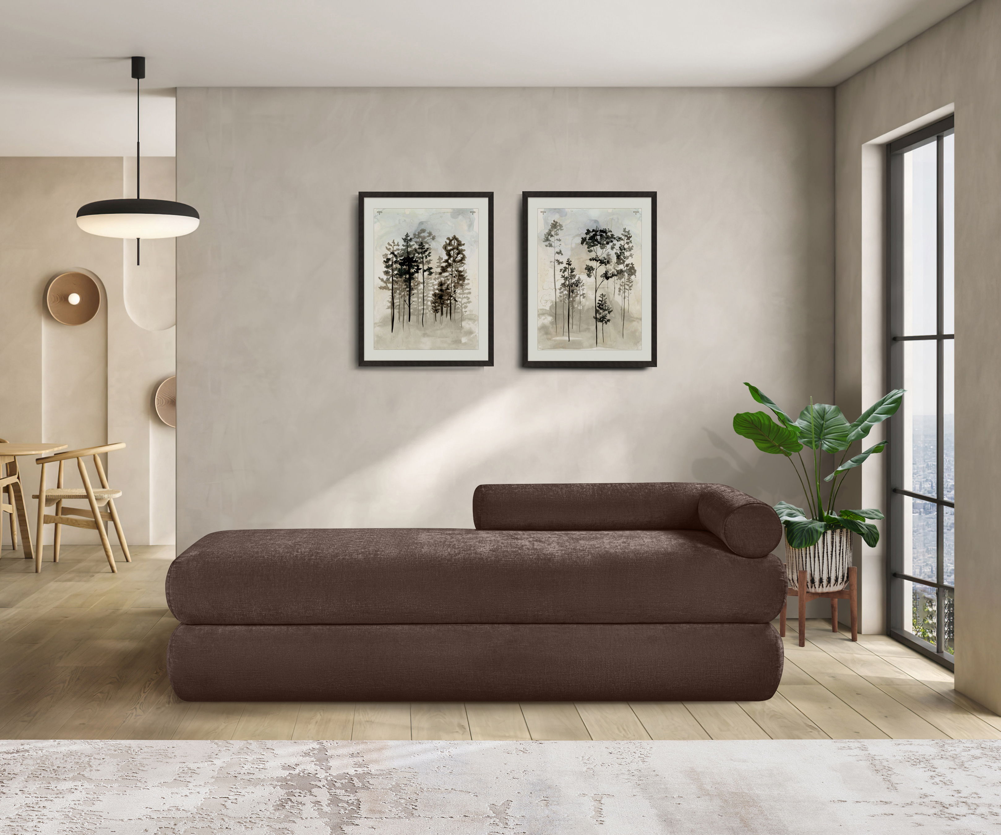 Kennedy - Chenille Bench - Brown