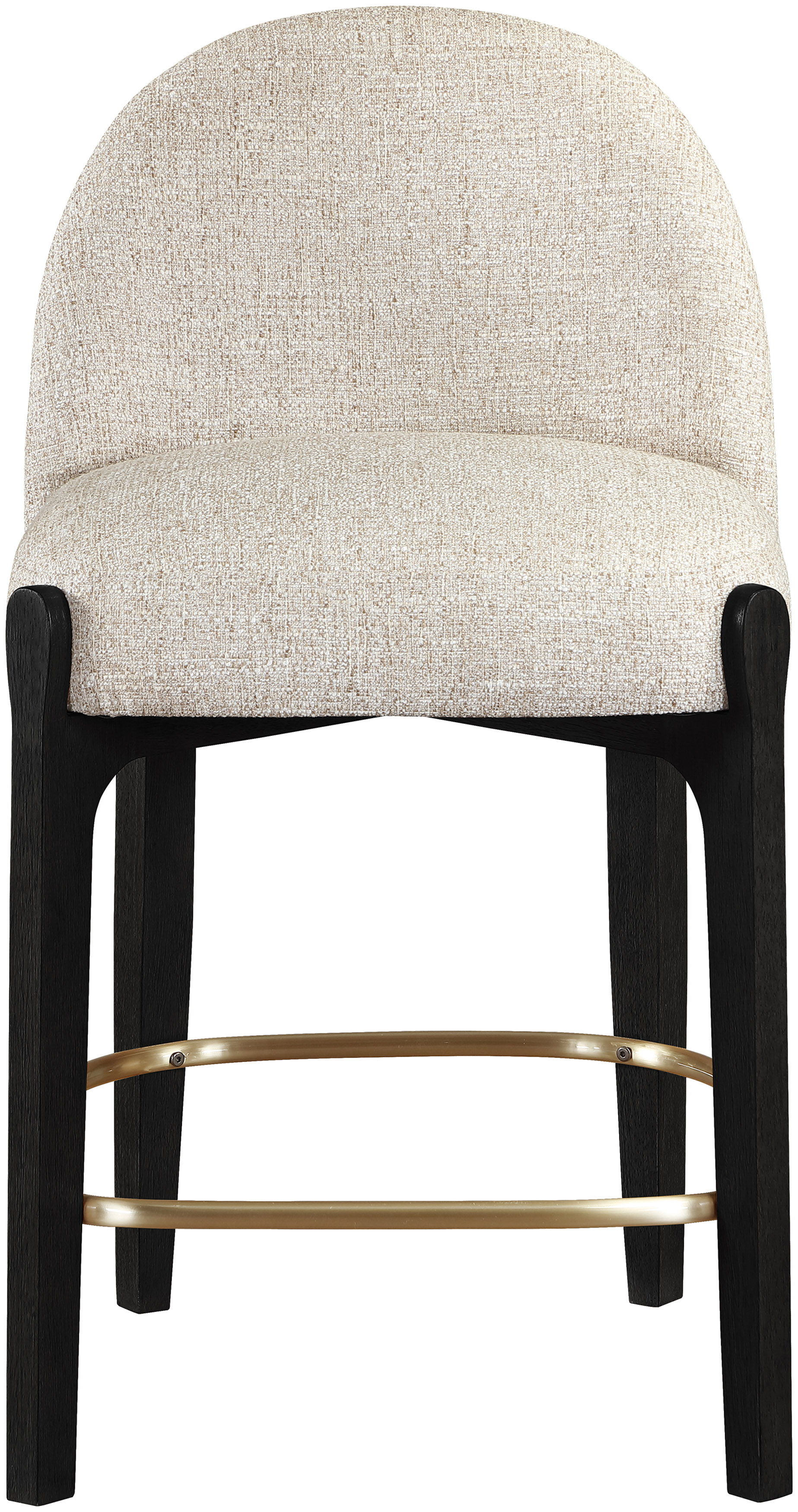 Torino - Fabric Upholstered Counter Stool (Set of 2) - Beige / Brushed Black