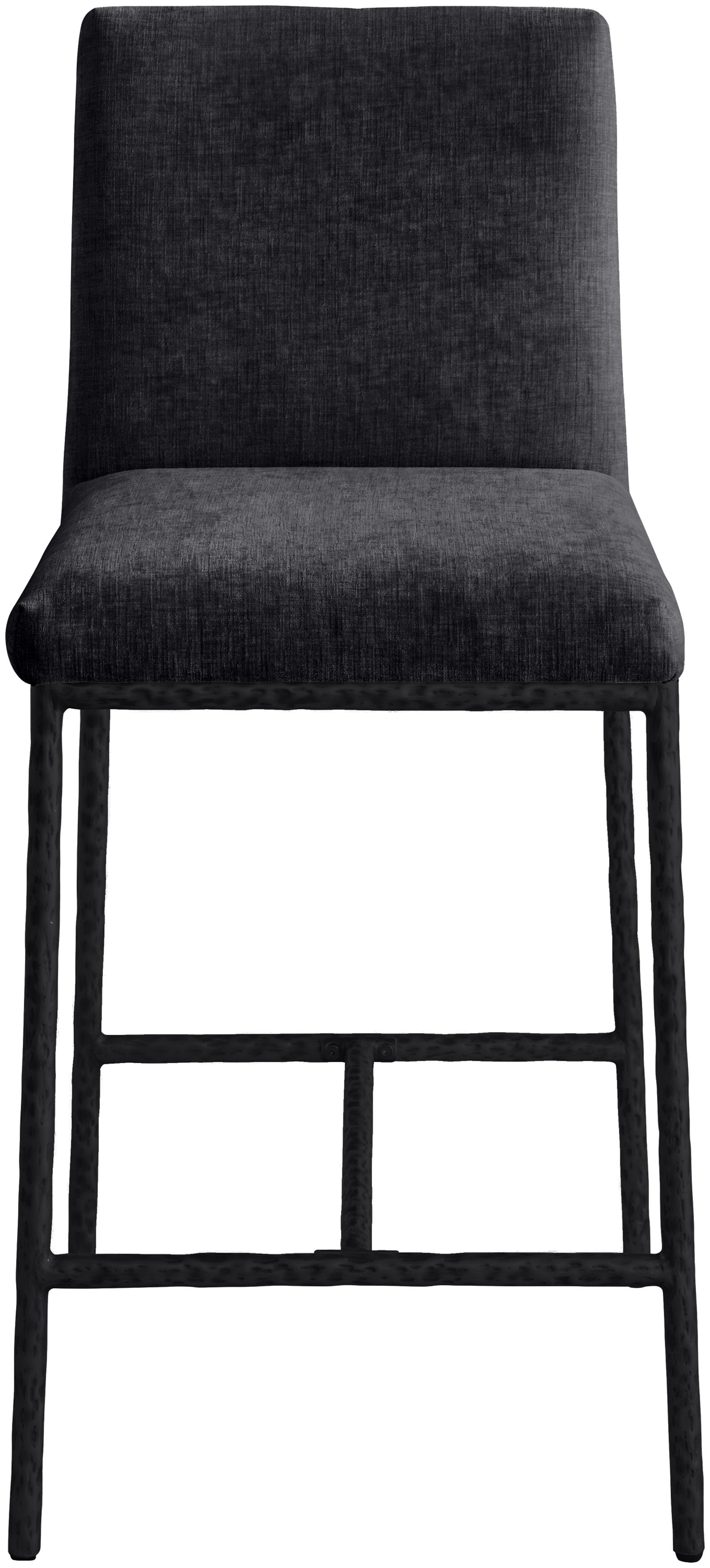 Reeves - Chenille Fabric Upholstered Counter Stool (Set of 2) - Black