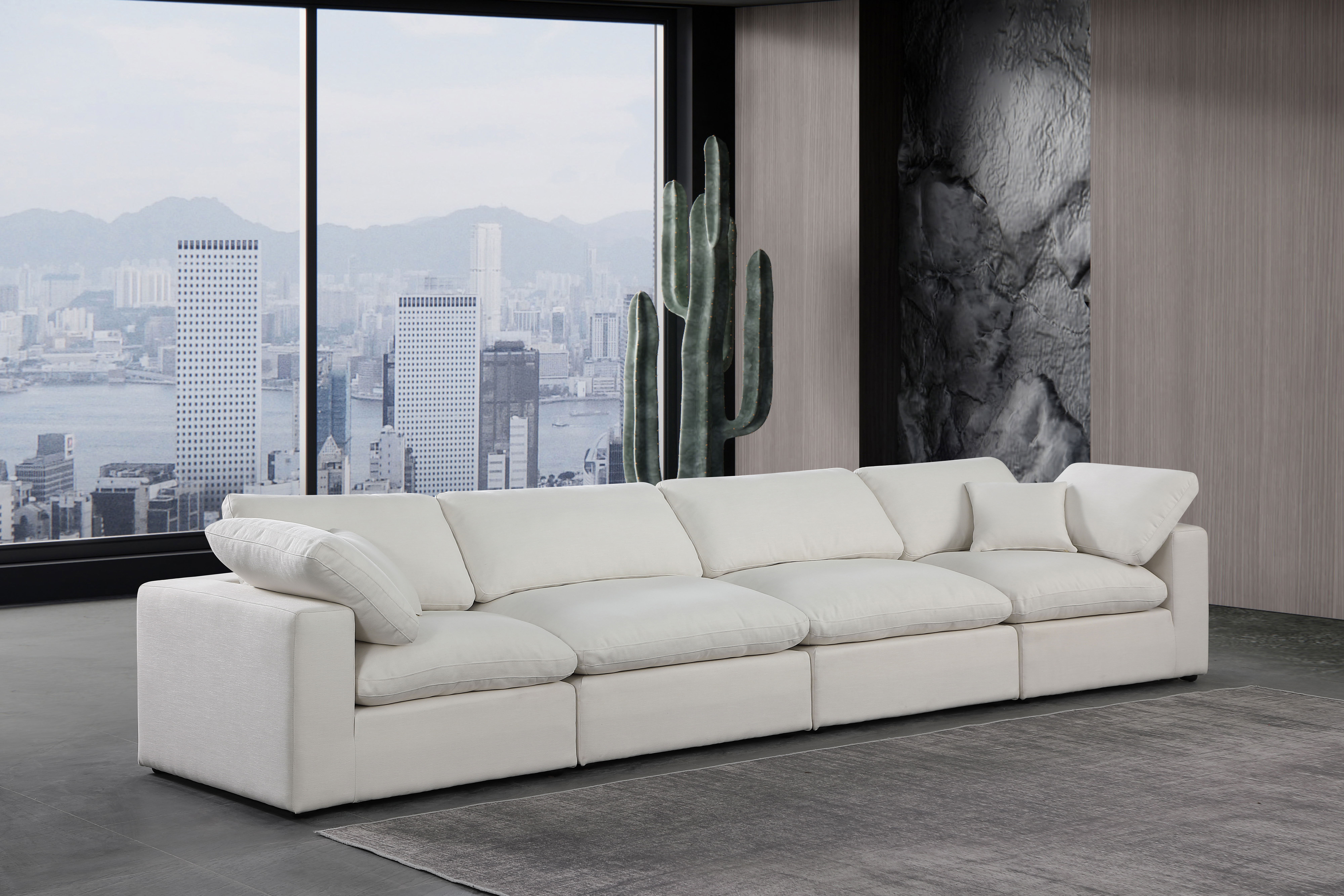 Comfy - Linen Modular Sofa 4 Pieces - Cream