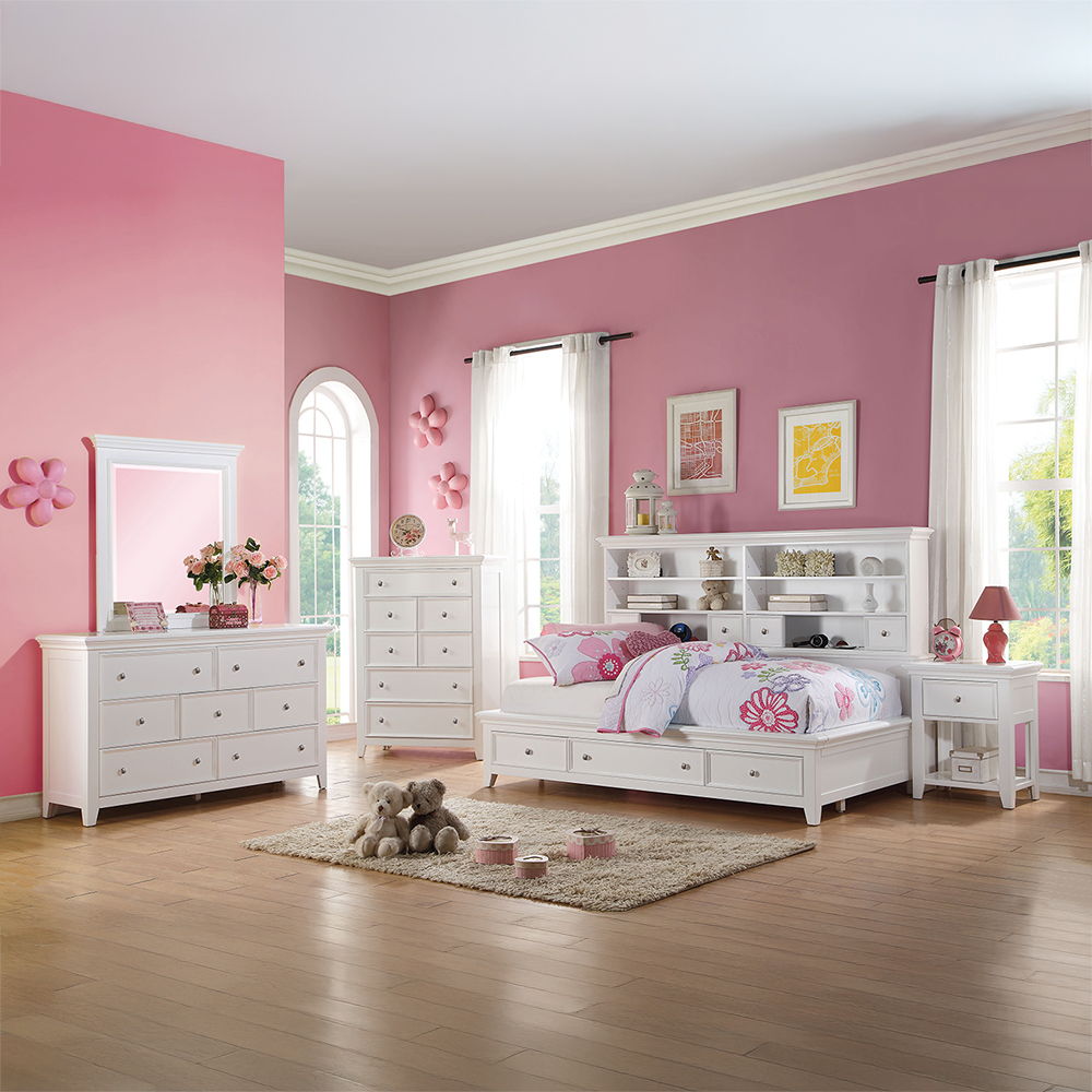 Lacey - Twin Daybed With Storage - White, white, view 4