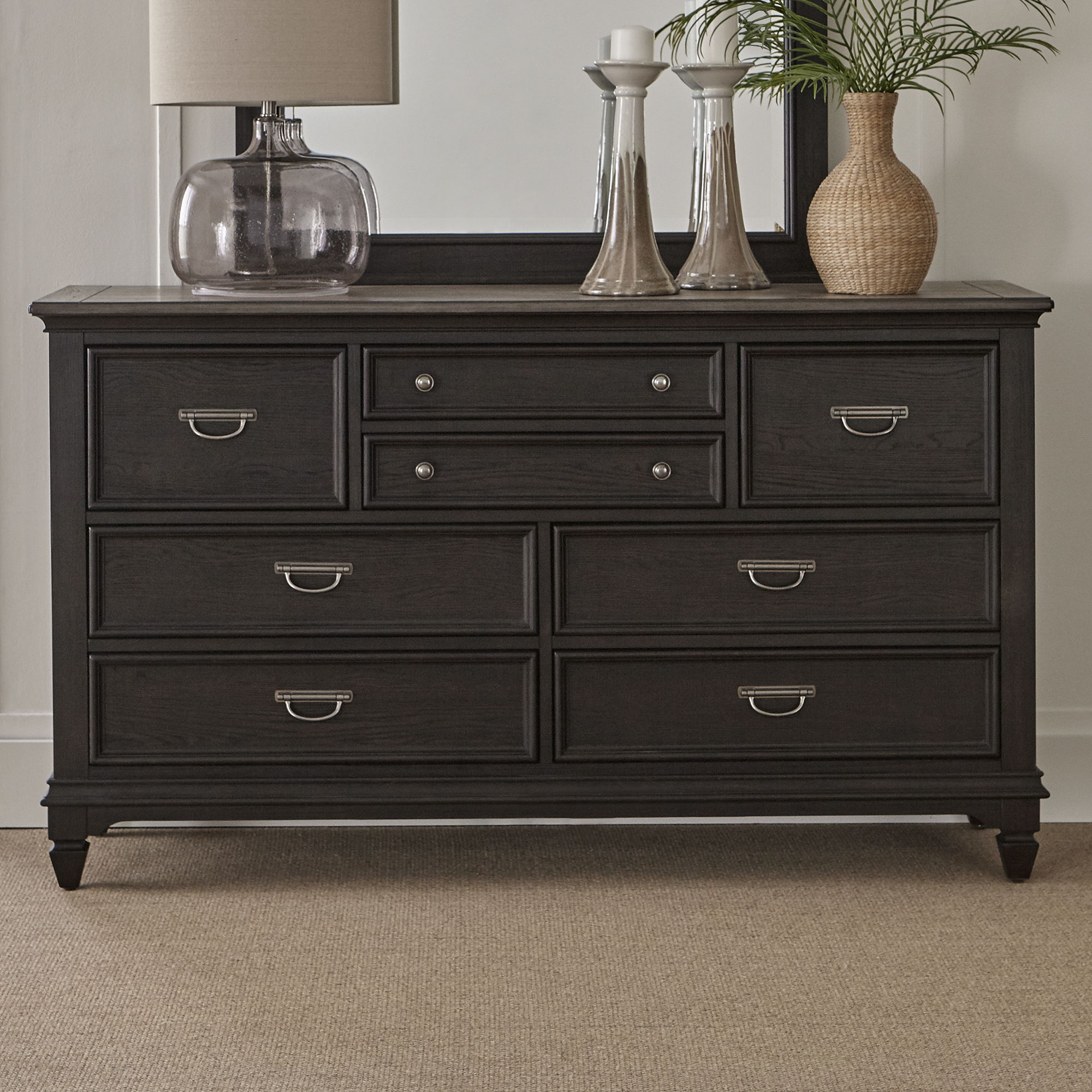 Liberty Furniture Allyson Park - 8 Drawer Dresser - Dark Brown