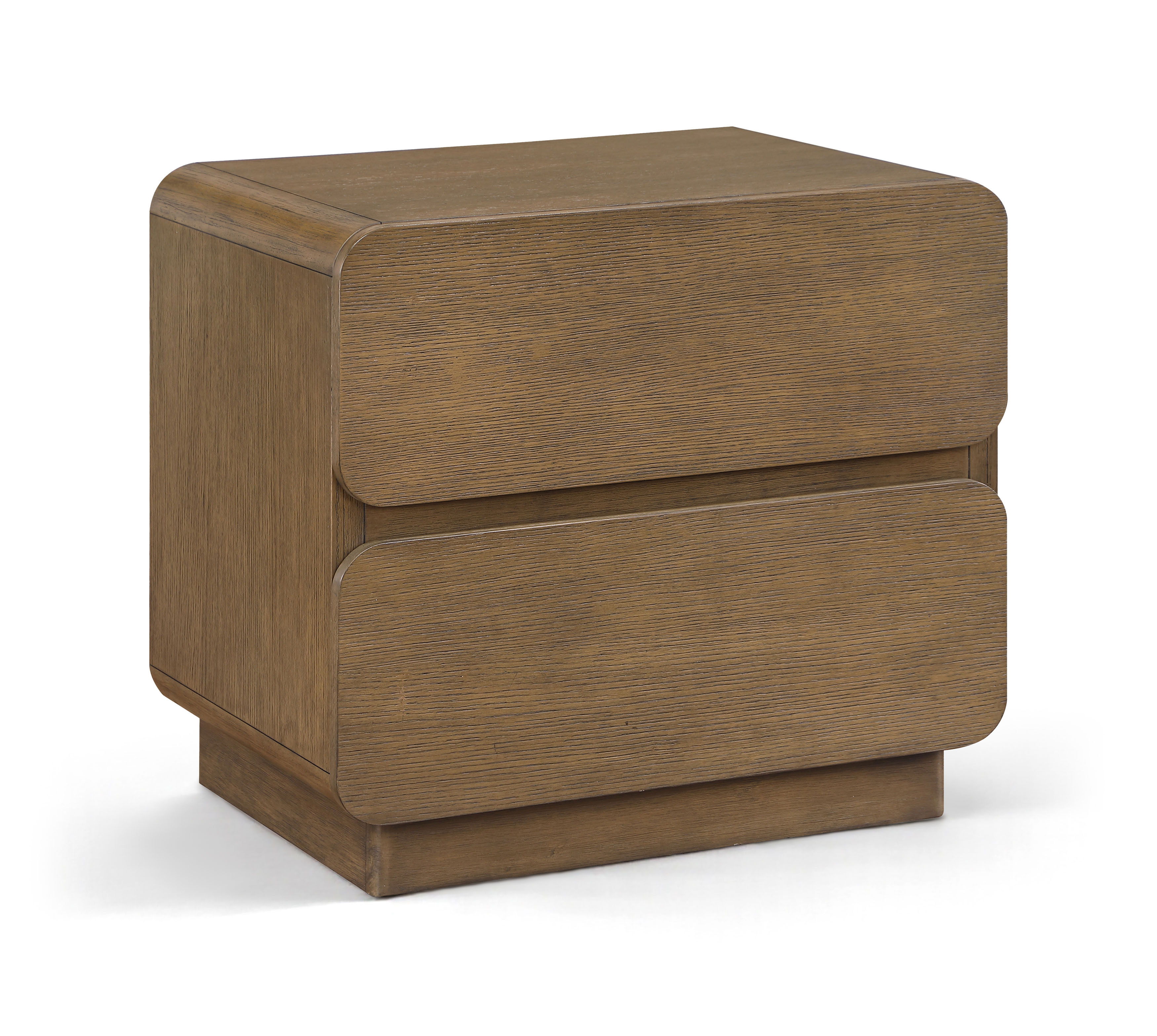 Adagio - Solid Wood And Oak Veneer Nightstand - Brown